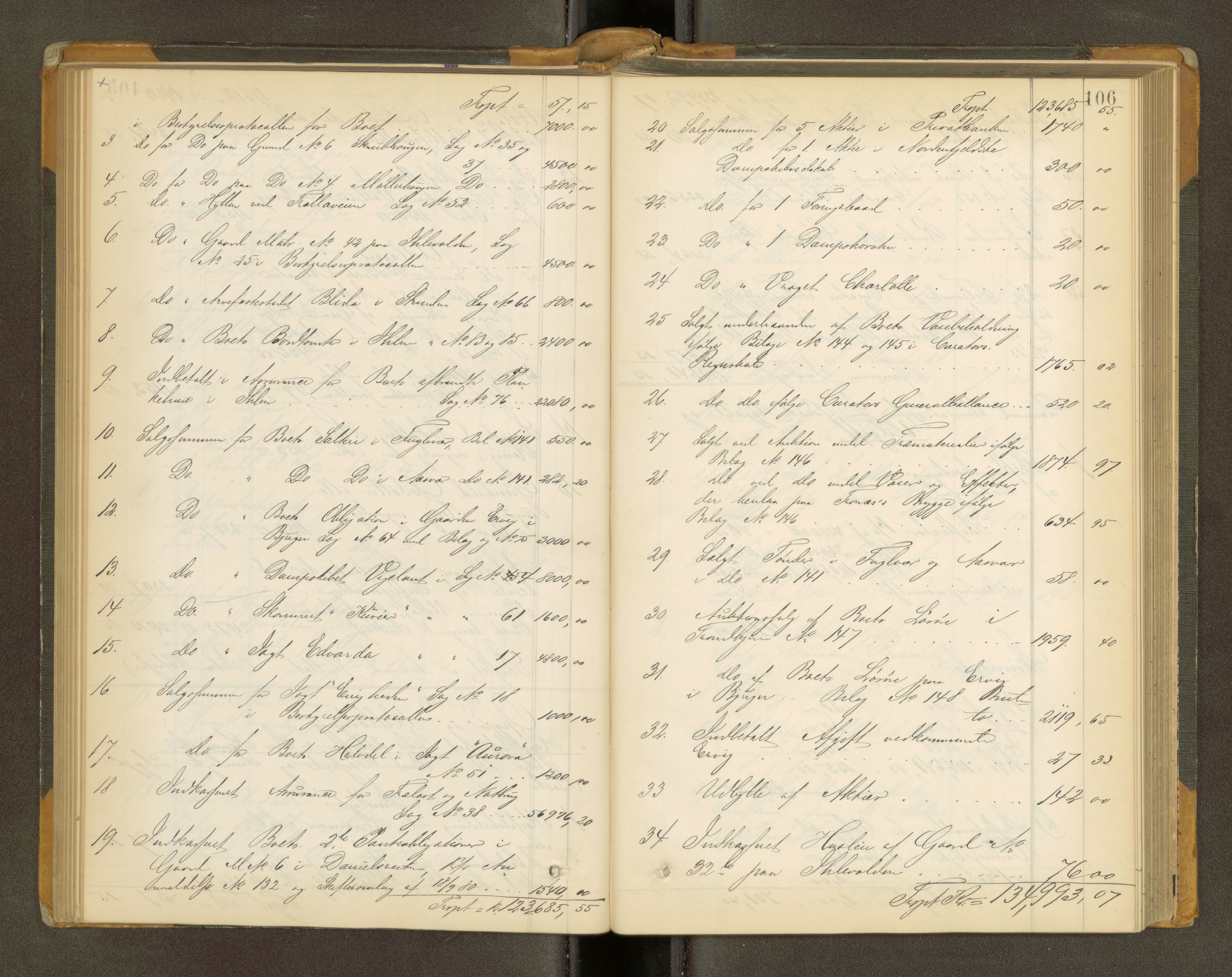 Trondheim byfogd, AV/SAT-A-0003/1/3/3A/L0033: Skifteutlodningsprotokoll - 4/2-7/6. (m/ register), 1882-1884, p. 106