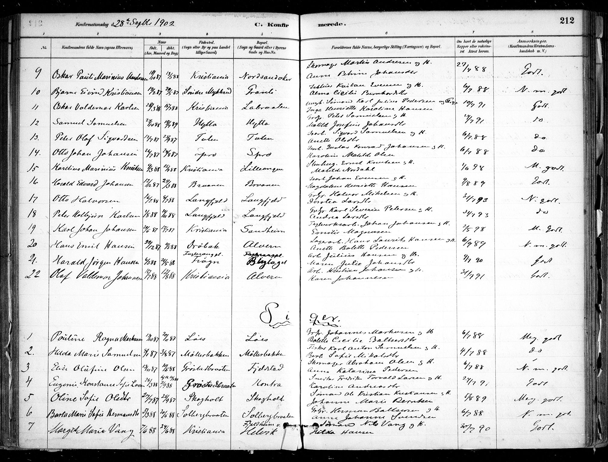 Nesodden prestekontor Kirkebøker, SAO/A-10013/F/Fa/L0009: Parish register (official) no. I 9, 1880-1915, p. 212