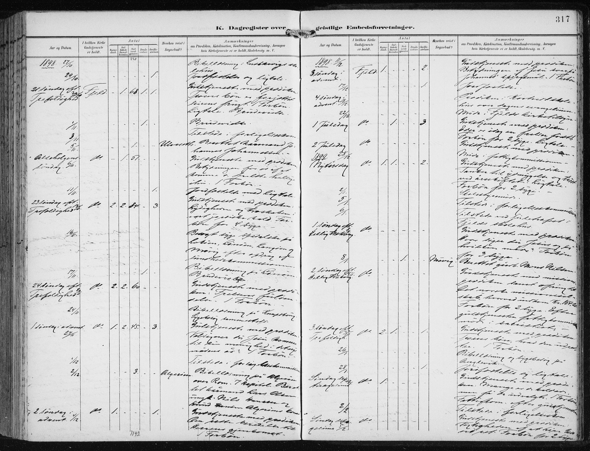 Fjell sokneprestembete, SAB/A-75301/H/Haa: Parish register (official) no. A  9, 1899-1910, p. 317