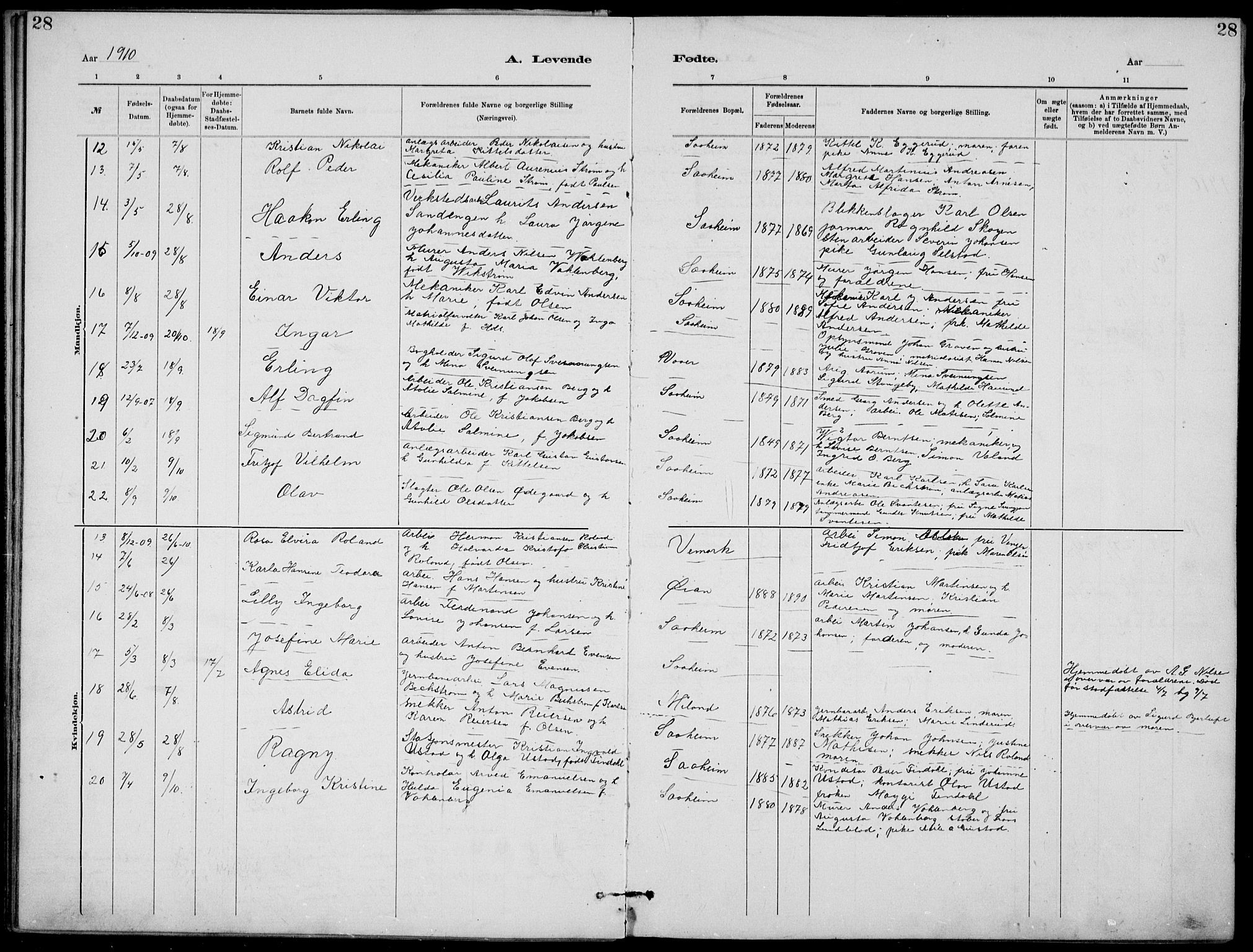 Rjukan kirkebøker, SAKO/A-294/G/Ga/L0001: Parish register (copy) no. 1, 1880-1914, p. 28