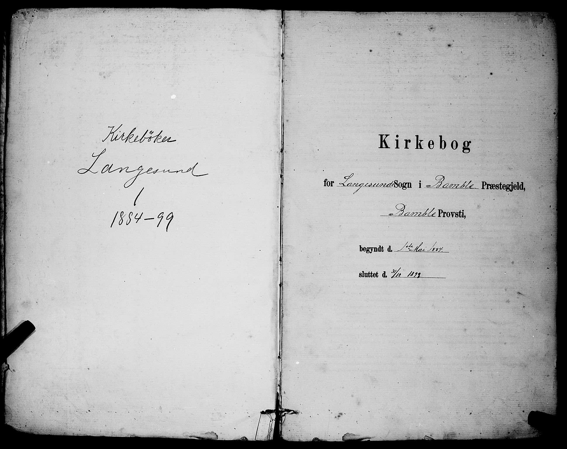 Langesund kirkebøker, AV/SAKO-A-280/G/Ga/L0005: Parish register (copy) no. 5, 1884-1898