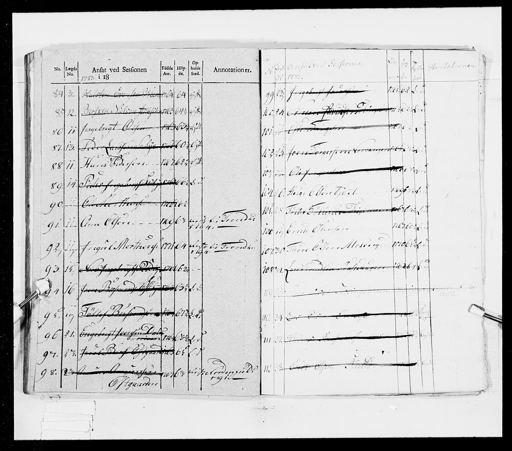 Generalitets- og kommissariatskollegiet, Det kongelige norske kommissariatskollegium, AV/RA-EA-5420/E/Eh/L0025: Skiløperkompaniene, 1766-1803, p. 228