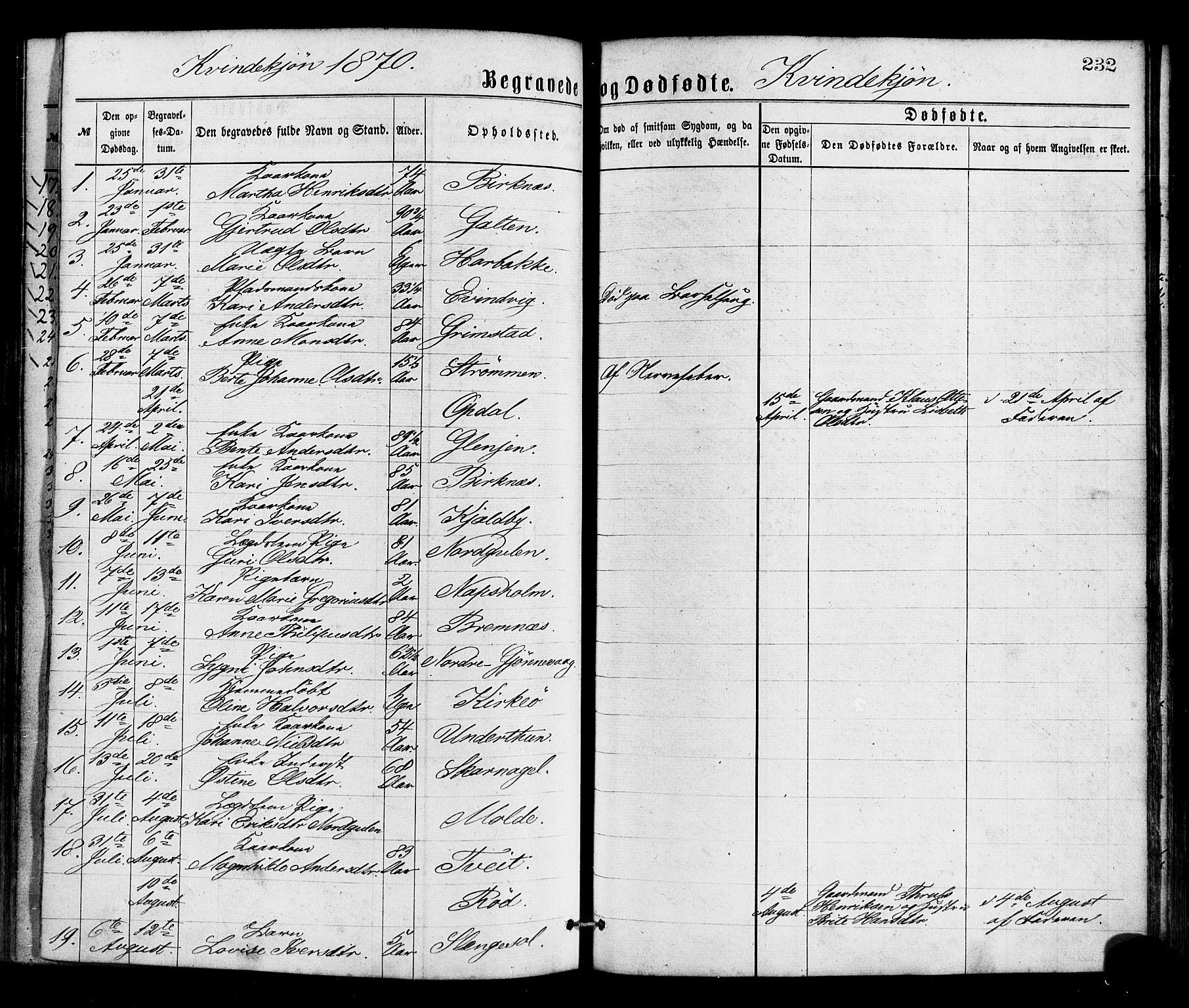 Gulen sokneprestembete, SAB/A-80201/H/Haa/Haaa/L0023: Parish register (official) no. A 23, 1870-1880, p. 232