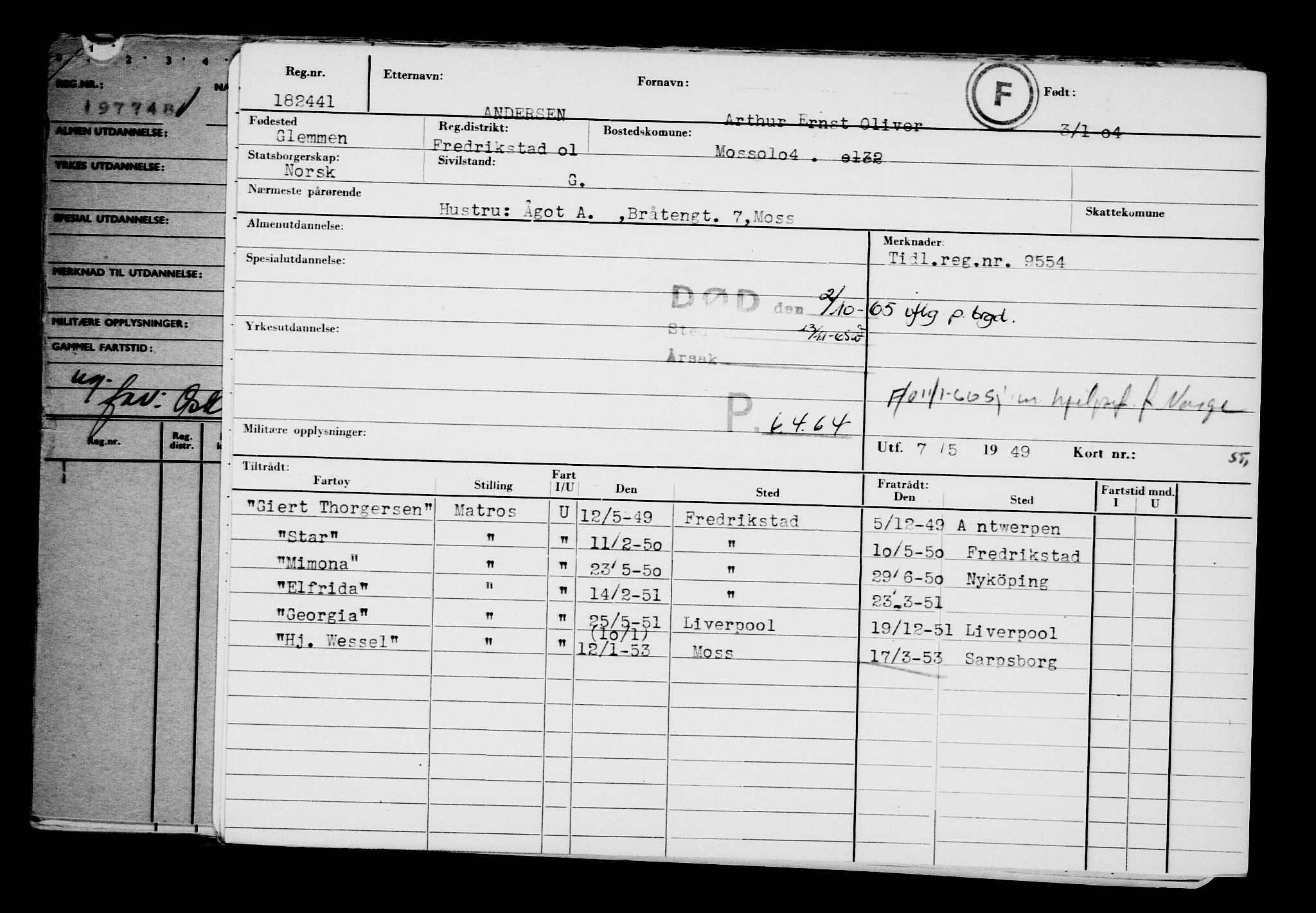 Direktoratet for sjømenn, AV/RA-S-3545/G/Gb/L0052: Hovedkort, 1904, p. 17