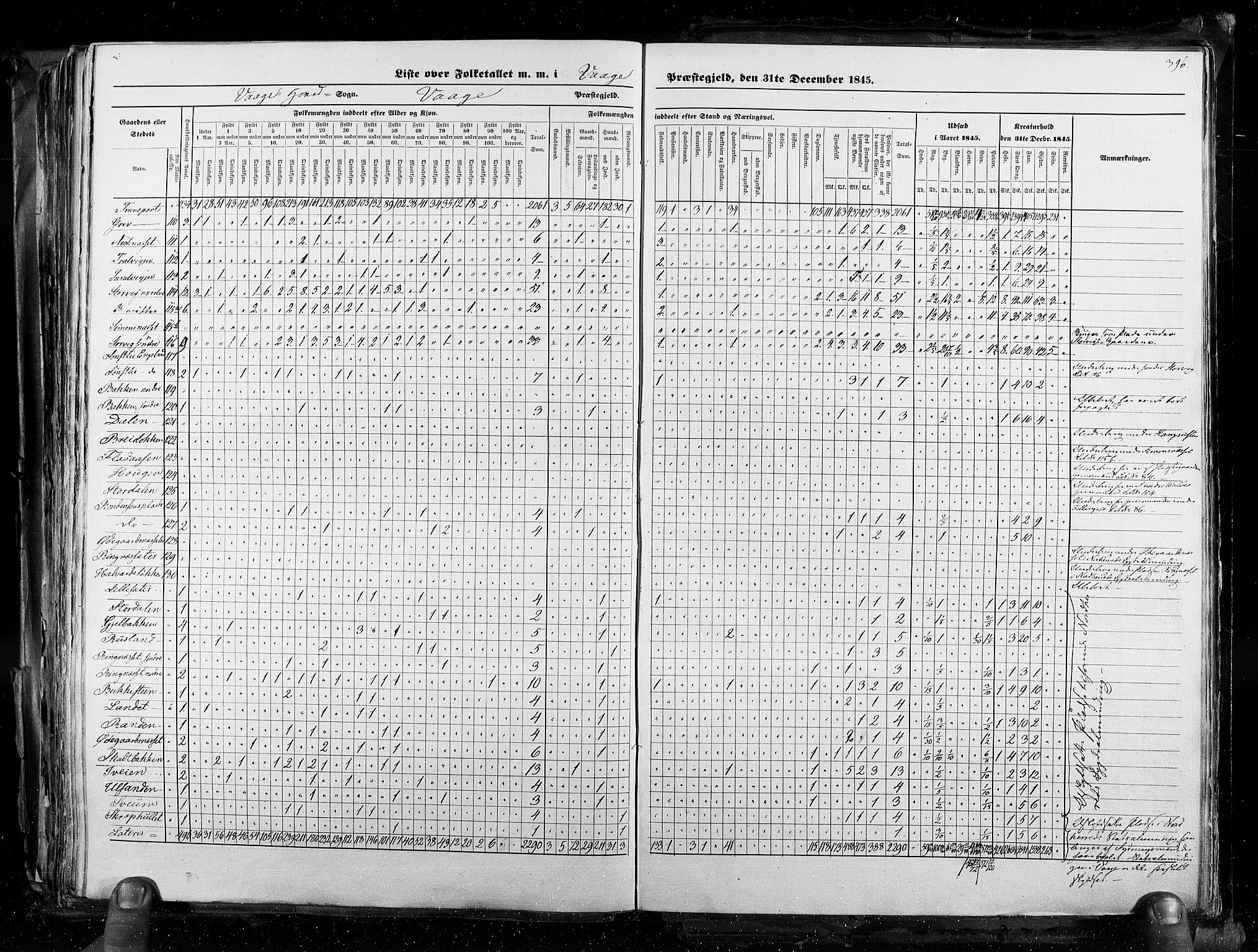 RA, Census 1845, vol. 3: Hedemarken amt og Kristians amt, 1845, p. 396