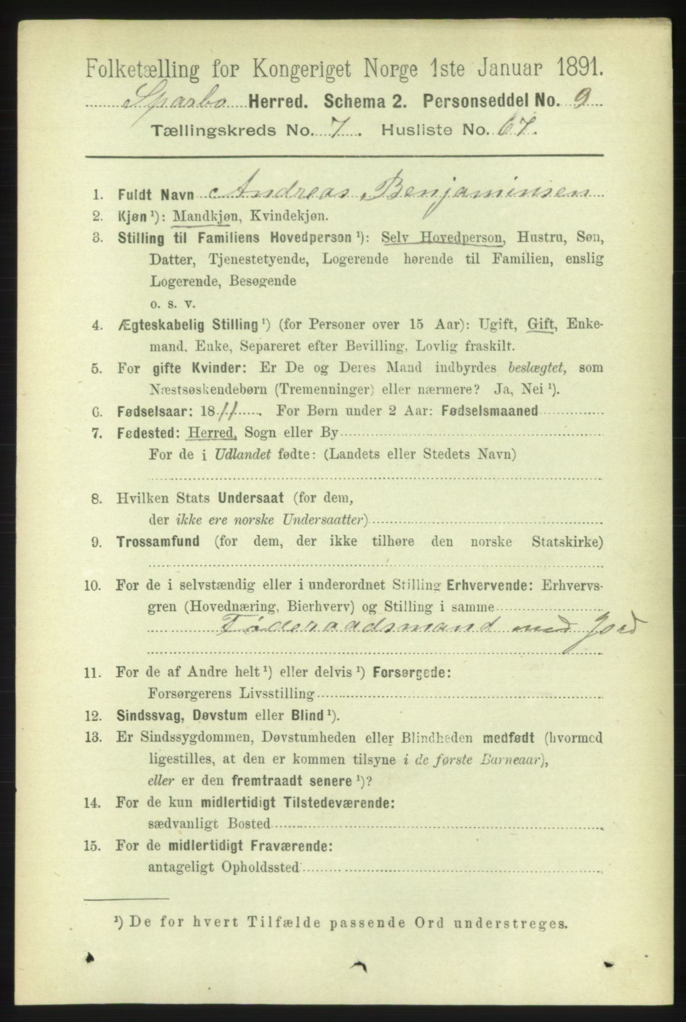 RA, 1891 census for 1731 Sparbu, 1891, p. 2757