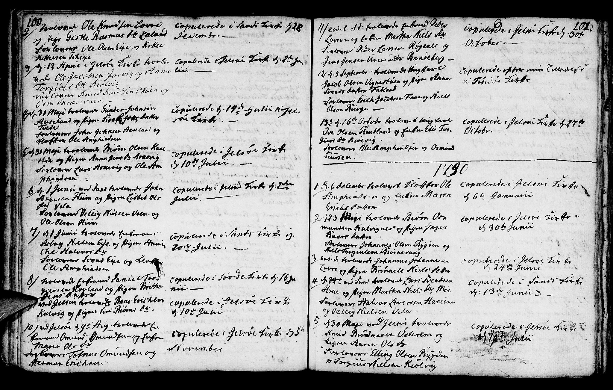 Jelsa sokneprestkontor, SAST/A-101842/01/IV: Parish register (official) no. A 3, 1768-1796, p. 100-101