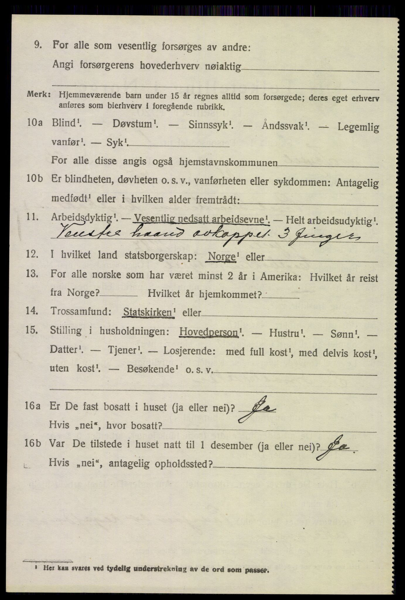 SAH, 1920 census for Trysil, 1920, p. 14994