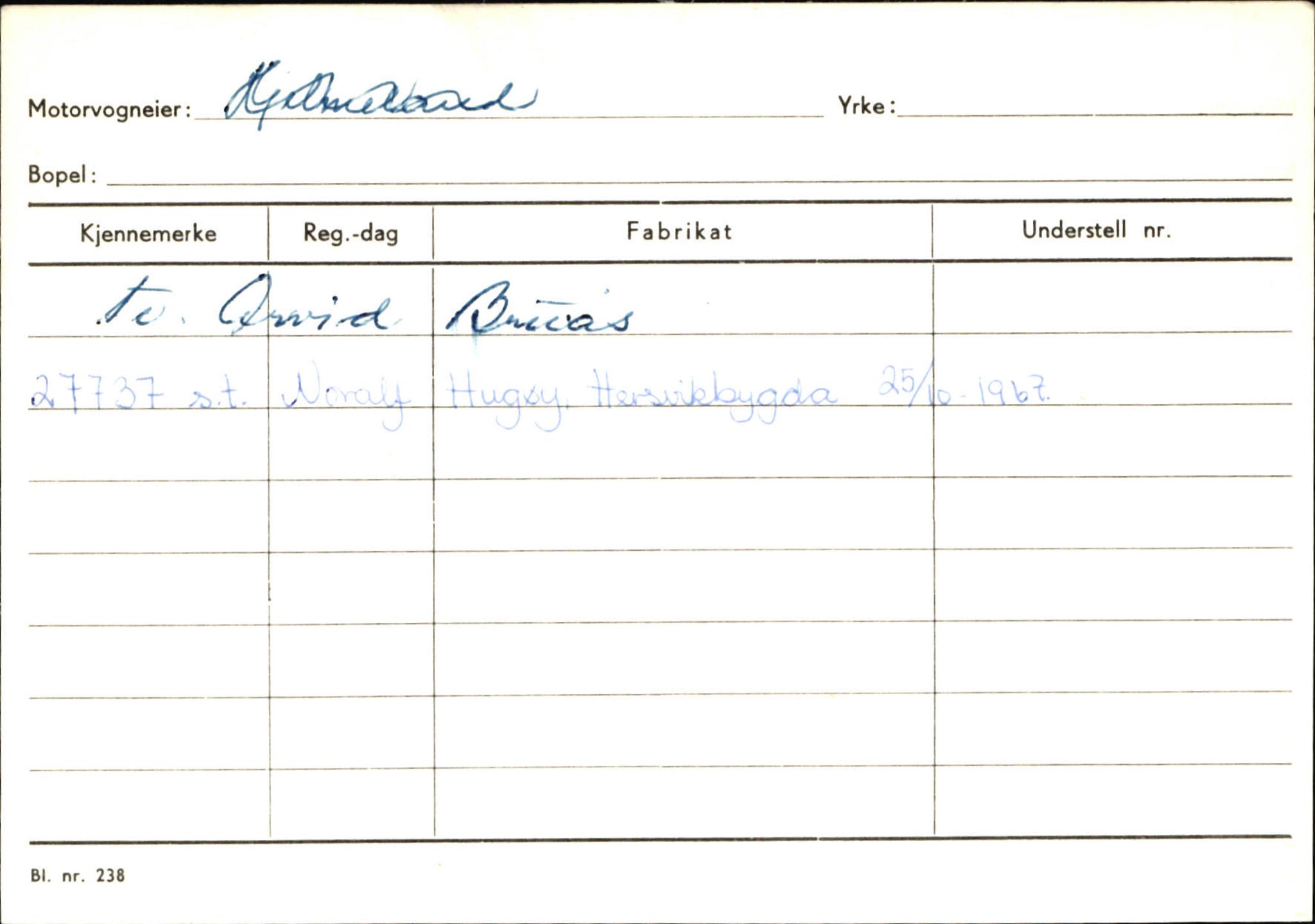 Statens vegvesen, Sogn og Fjordane vegkontor, AV/SAB-A-5301/4/F/L0130: Eigarregister Eid T-Å. Høyanger A-O, 1945-1975, p. 1427