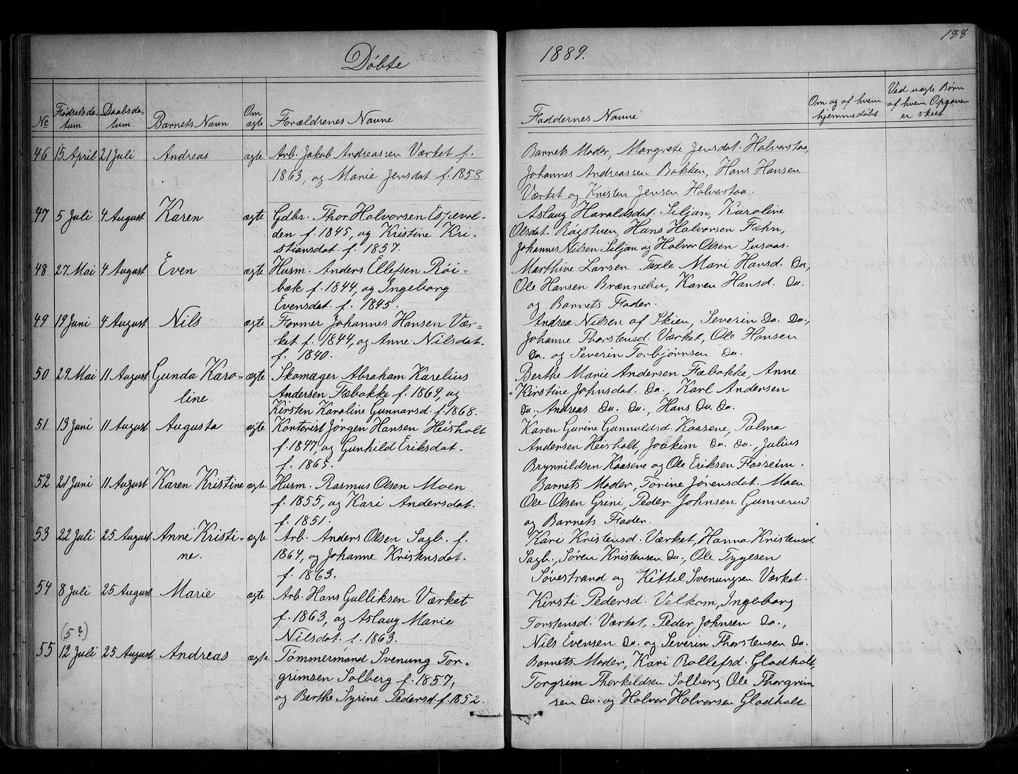 Holla kirkebøker, AV/SAKO-A-272/G/Ga/L0004: Parish register (copy) no. I 4, 1867-1890, p. 188