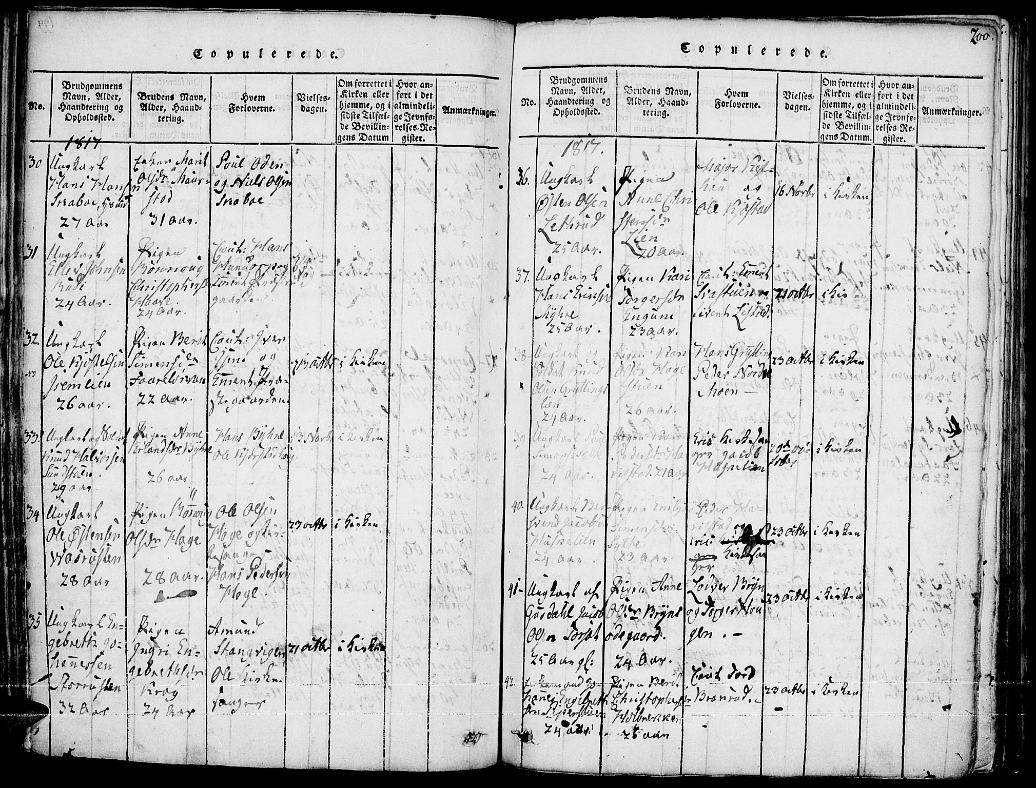 Fron prestekontor, SAH/PREST-078/H/Ha/Haa/L0002: Parish register (official) no. 2, 1816-1827, p. 200