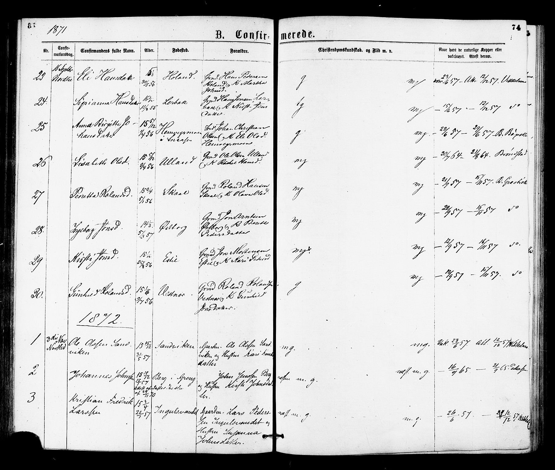 Ministerialprotokoller, klokkerbøker og fødselsregistre - Nord-Trøndelag, SAT/A-1458/755/L0493: Parish register (official) no. 755A02, 1865-1881, p. 74