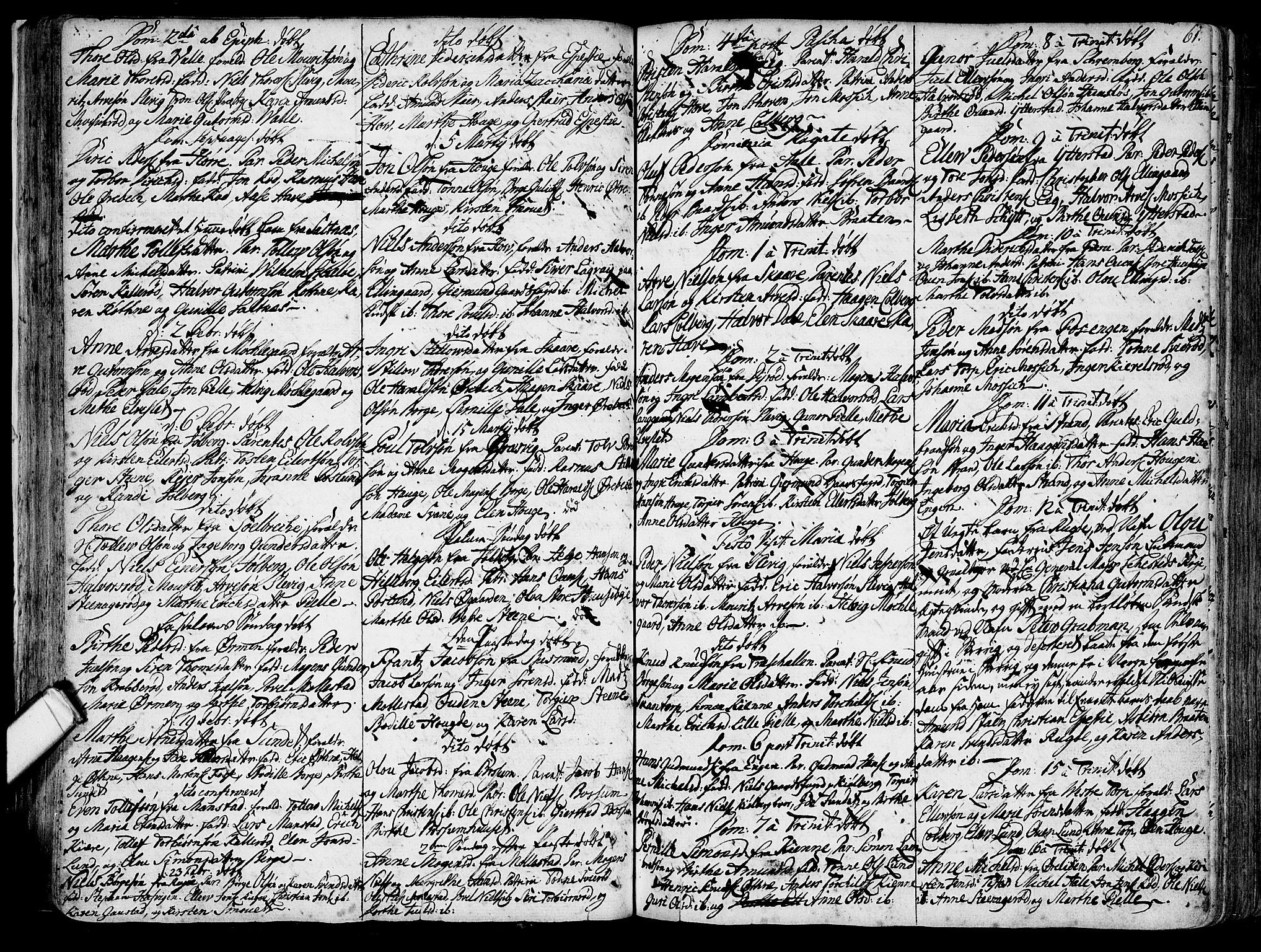 Onsøy prestekontor Kirkebøker, SAO/A-10914/F/Fa/L0001: Parish register (official) no. I 1, 1733-1814, p. 61