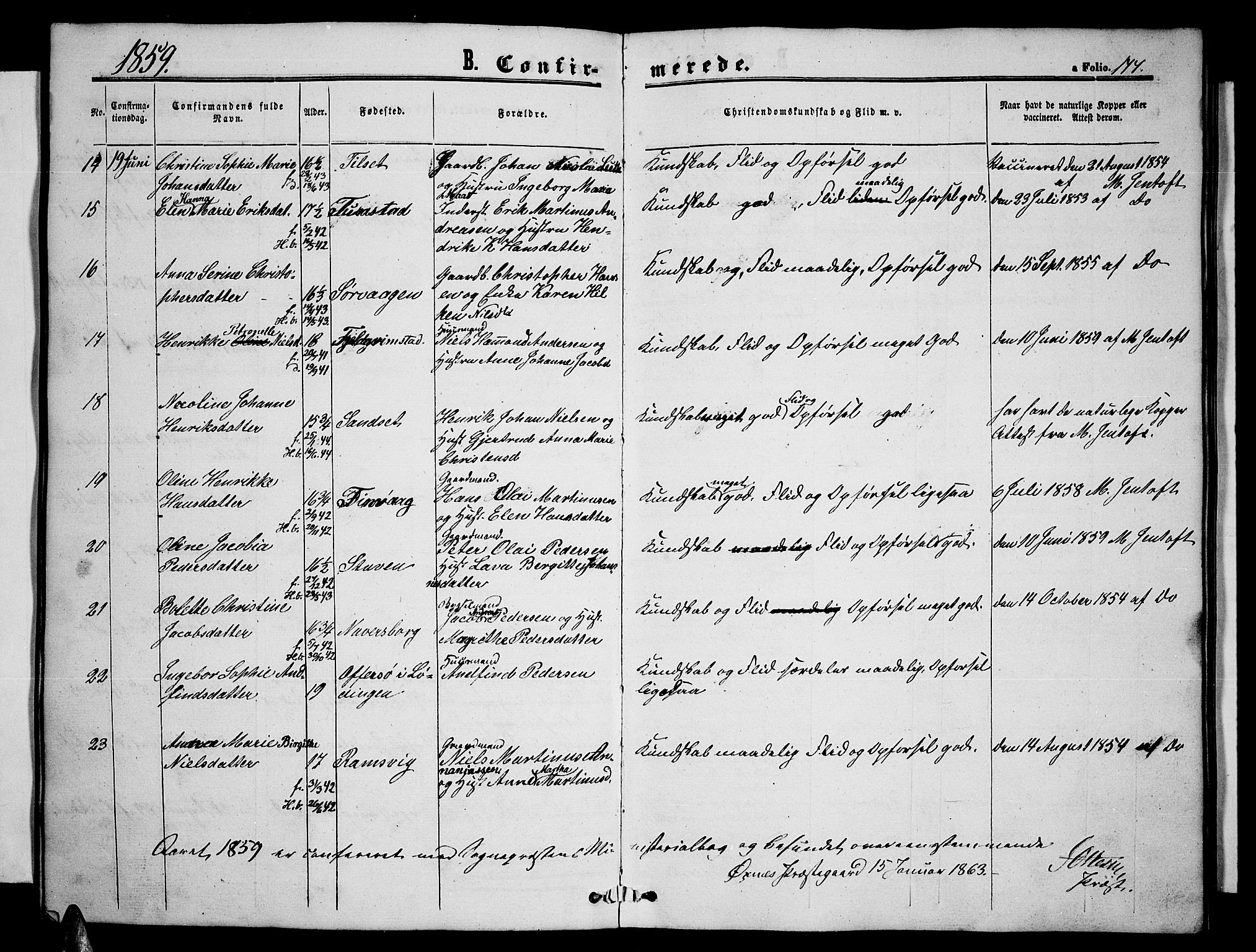 Ministerialprotokoller, klokkerbøker og fødselsregistre - Nordland, AV/SAT-A-1459/893/L1347: Parish register (copy) no. 893C02, 1858-1866, p. 144