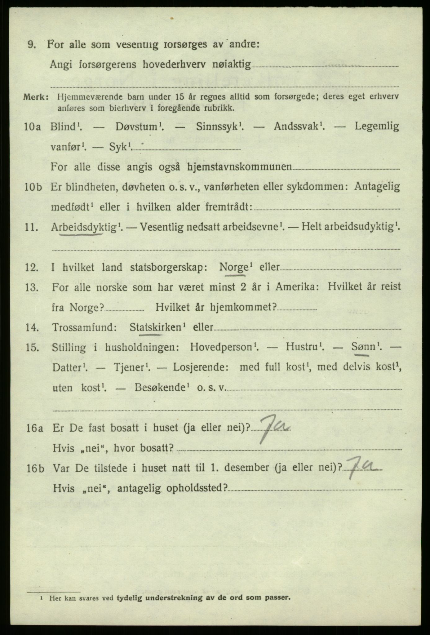 SAB, 1920 census for Fana, 1920, p. 16658