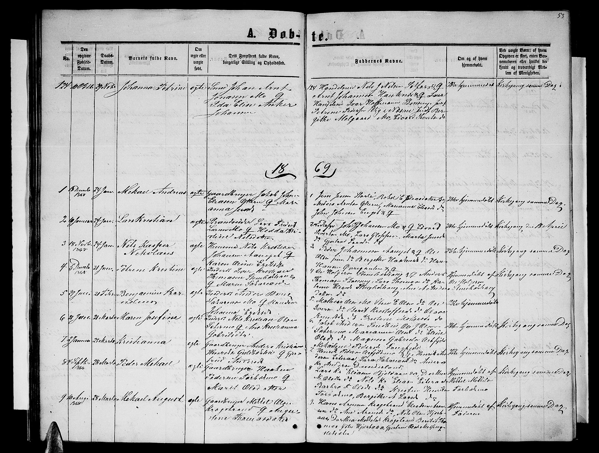 Ministerialprotokoller, klokkerbøker og fødselsregistre - Nordland, AV/SAT-A-1459/827/L0415: Parish register (copy) no. 827C04, 1864-1886, p. 53