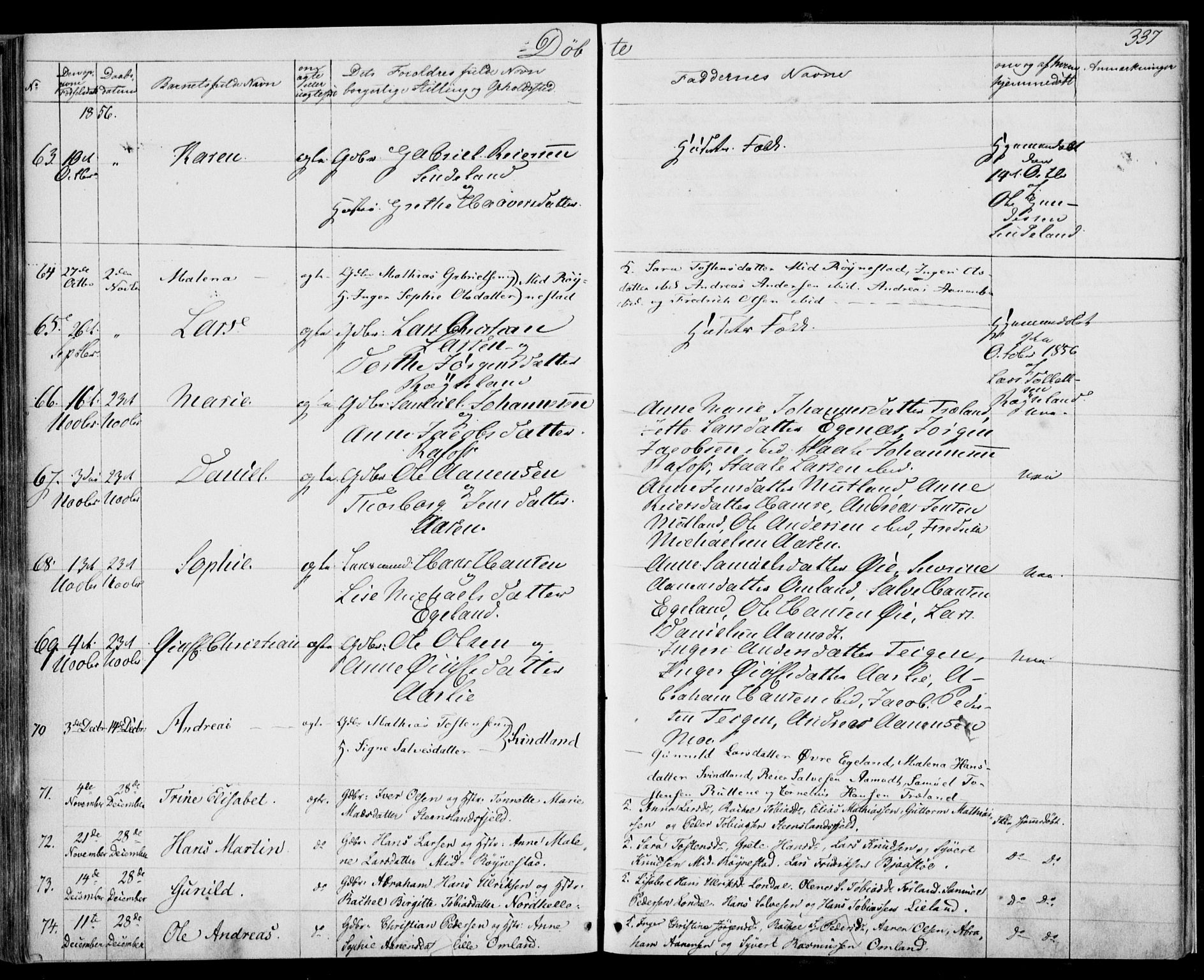 Kvinesdal sokneprestkontor, AV/SAK-1111-0026/F/Fa/Fab/L0005: Parish register (official) no. A 5, 1844-1857, p. 337