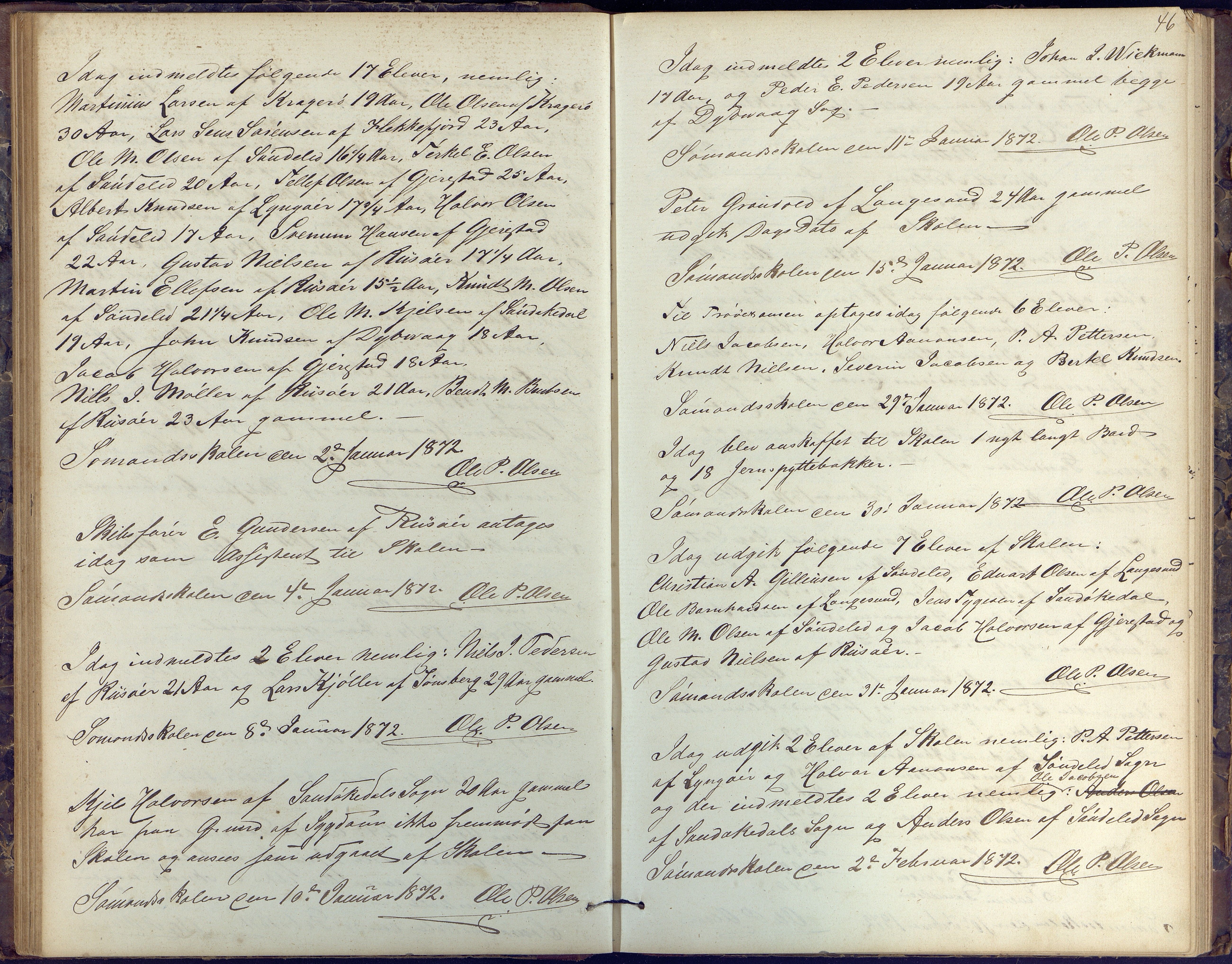 Risør kommune, AAKS/KA0901-PK/1/05/05k/L0001: Journal, 1864-1881, p. 46