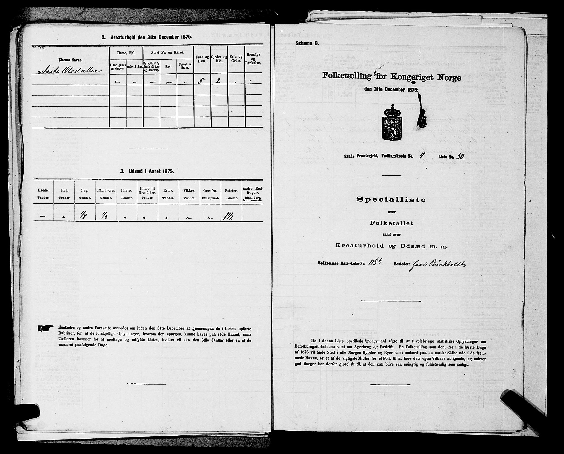 SAKO, 1875 census for 0822P Sauherad, 1875, p. 536