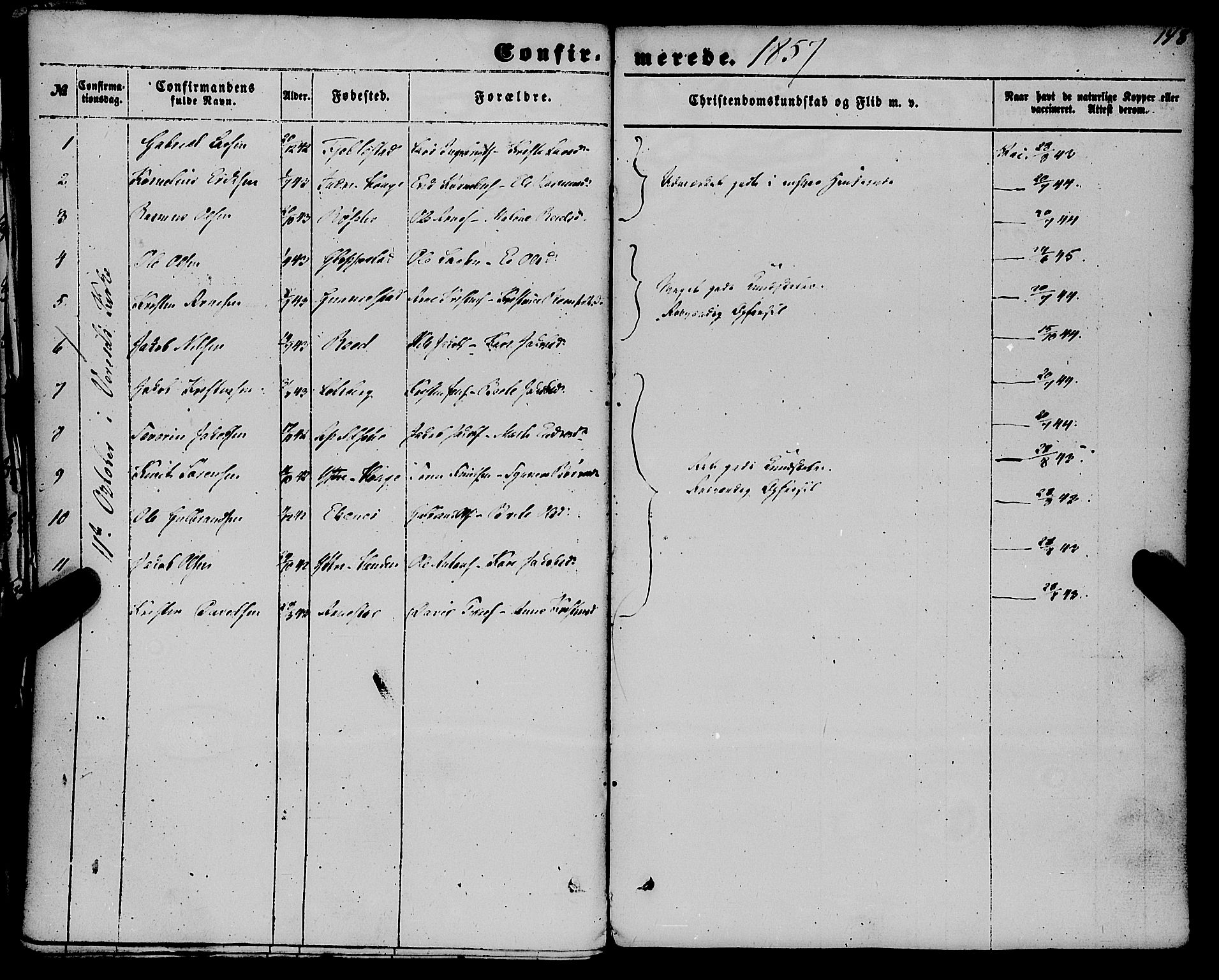 Gloppen sokneprestembete, SAB/A-80101/H/Haa/Haaa/L0009: Parish register (official) no. A 9, 1855-1870, p. 148