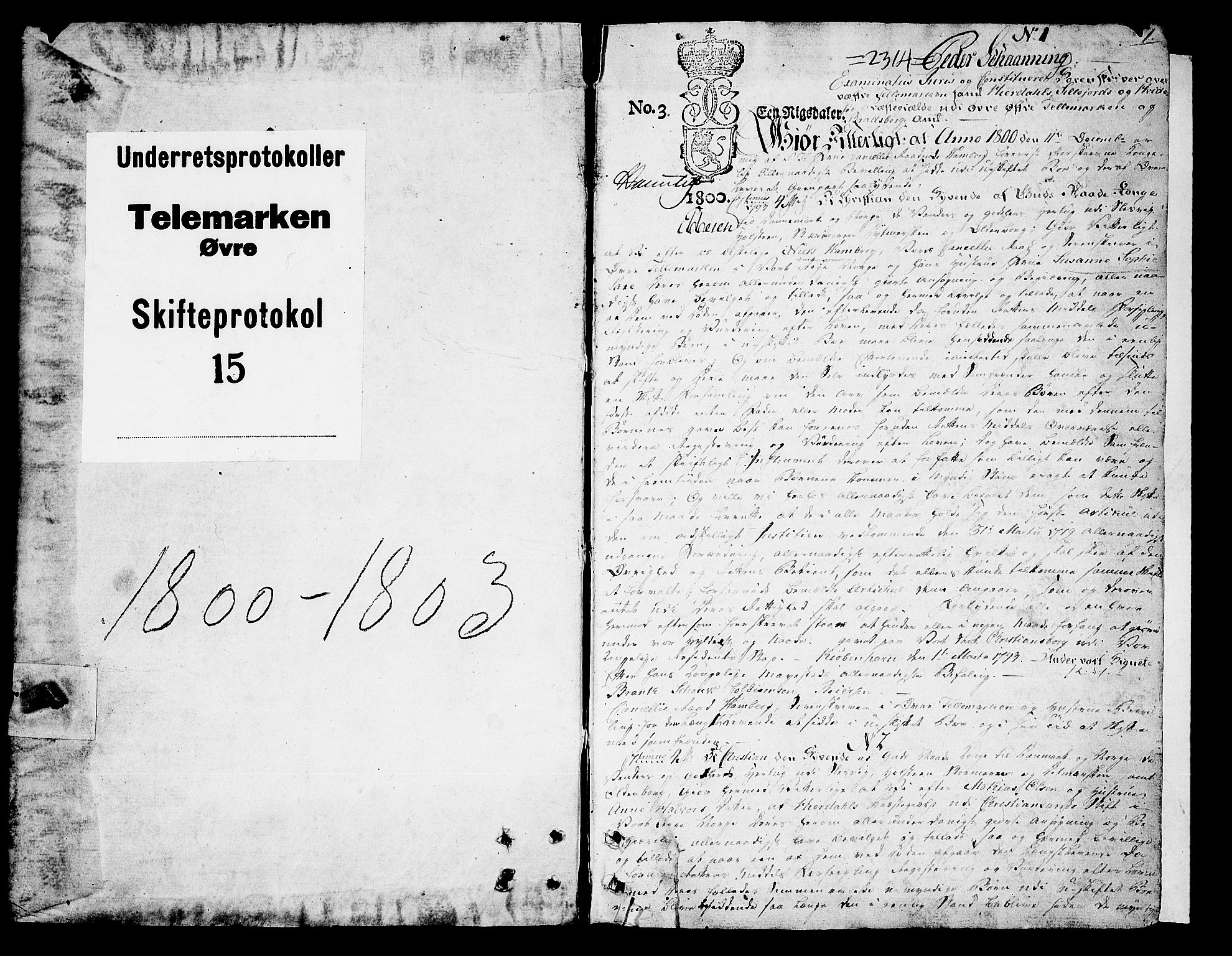 Vest-Telemark sorenskriveri, SAKO/A-134/H/Ha/Haa/L0018: Skifteprotokoll, 1800-1803, p. 0b-1a
