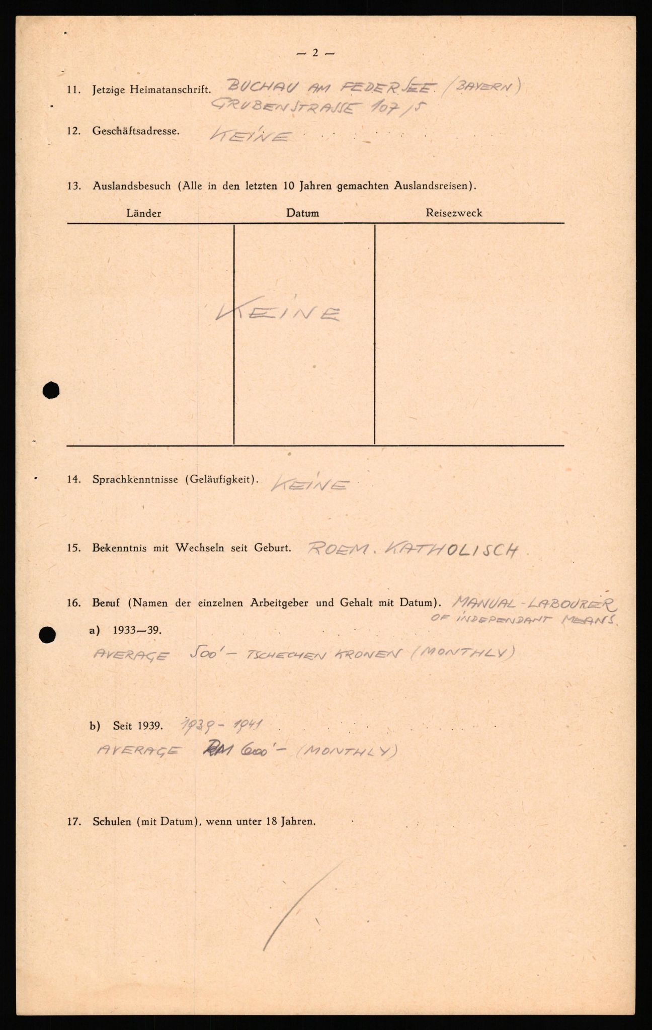 Forsvaret, Forsvarets overkommando II, RA/RAFA-3915/D/Db/L0041: CI Questionaires.  Diverse nasjonaliteter., 1945-1946, p. 538