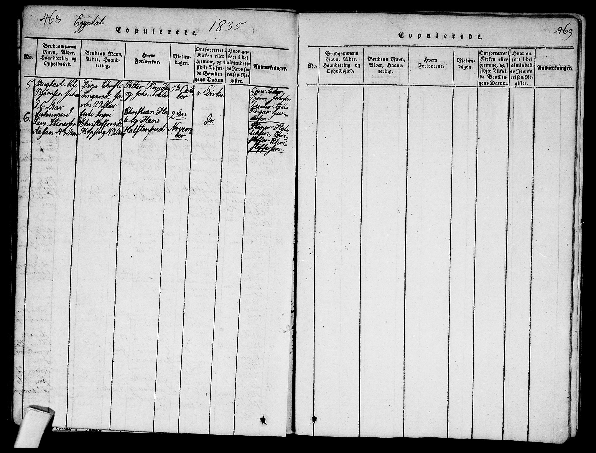 Sigdal kirkebøker, SAKO/A-245/G/Ga/L0001: Parish register (copy) no. I 1 /2, 1816-1835, p. 468-469