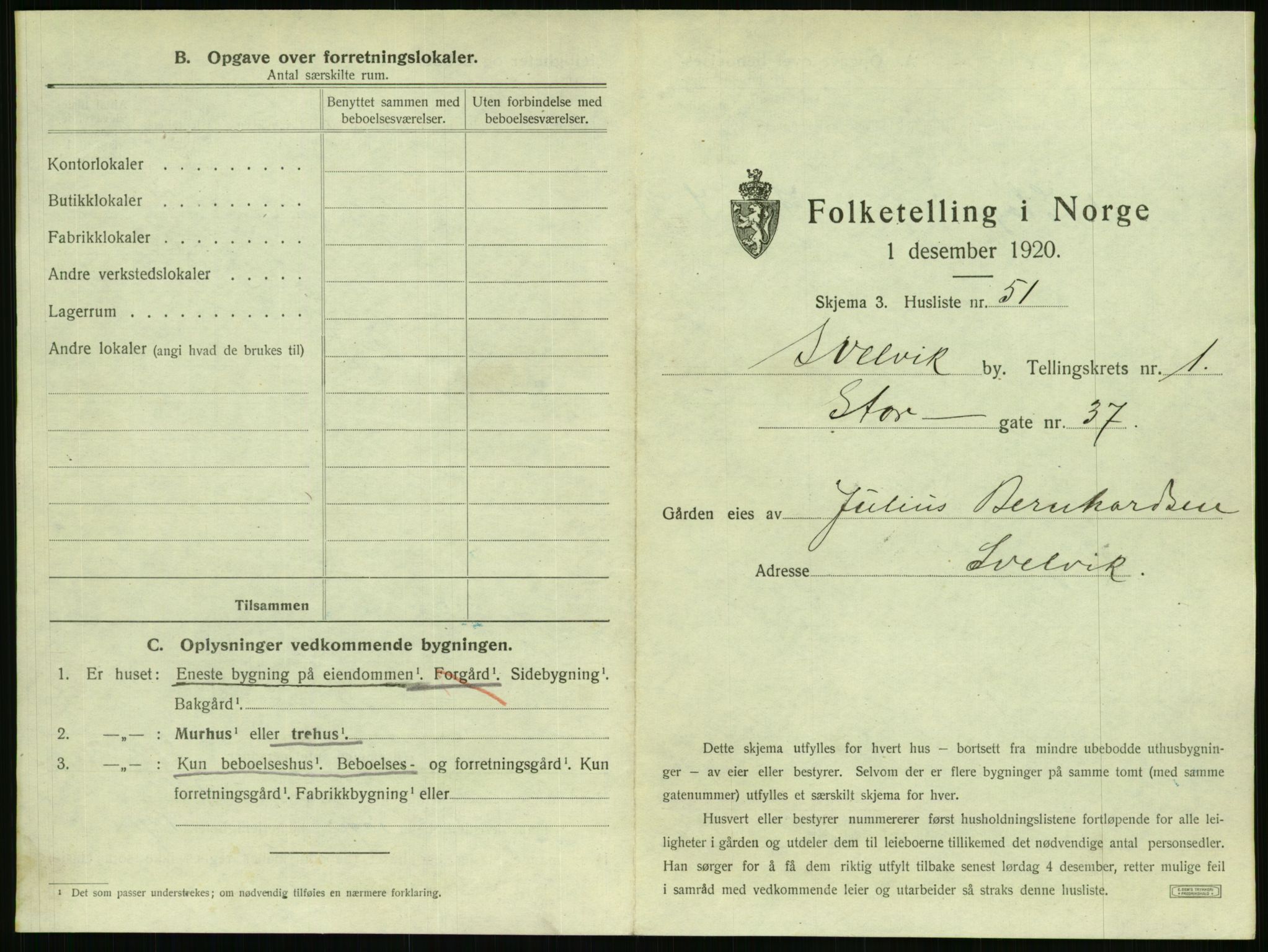 SAKO, 1920 census for Svelvik, 1920, p. 119