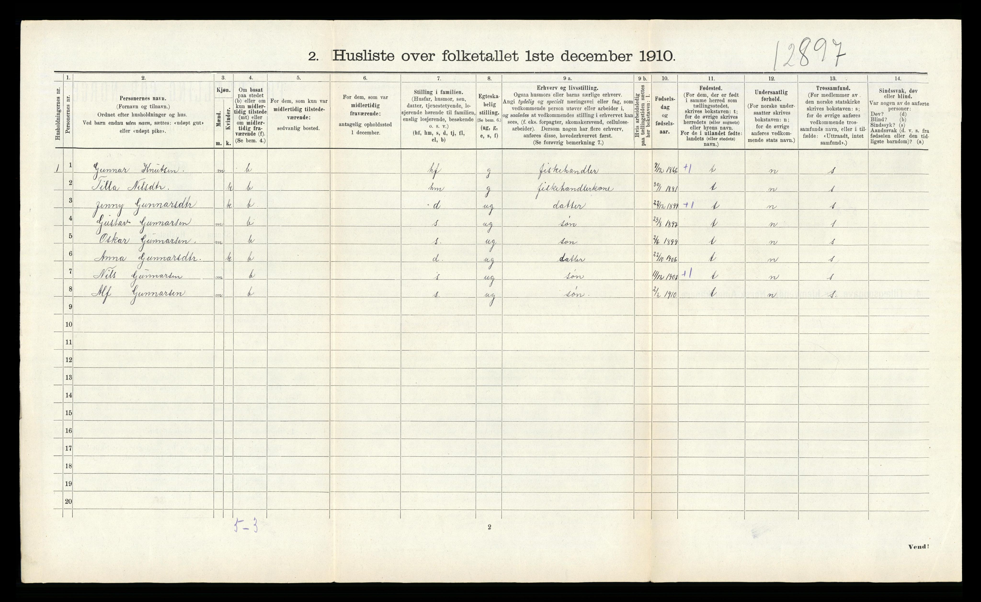 RA, 1910 census for Askøy, 1910, p. 737