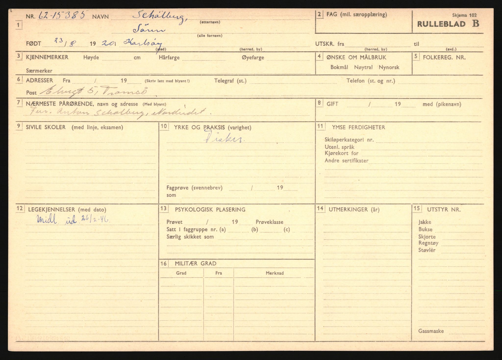 Forsvaret, Troms infanteriregiment nr. 16, AV/RA-RAFA-3146/P/Pa/L0024/0002: Rulleblad / Rulleblad for regimentets menige mannskaper, årsklasse 1941, 1941, p. 454