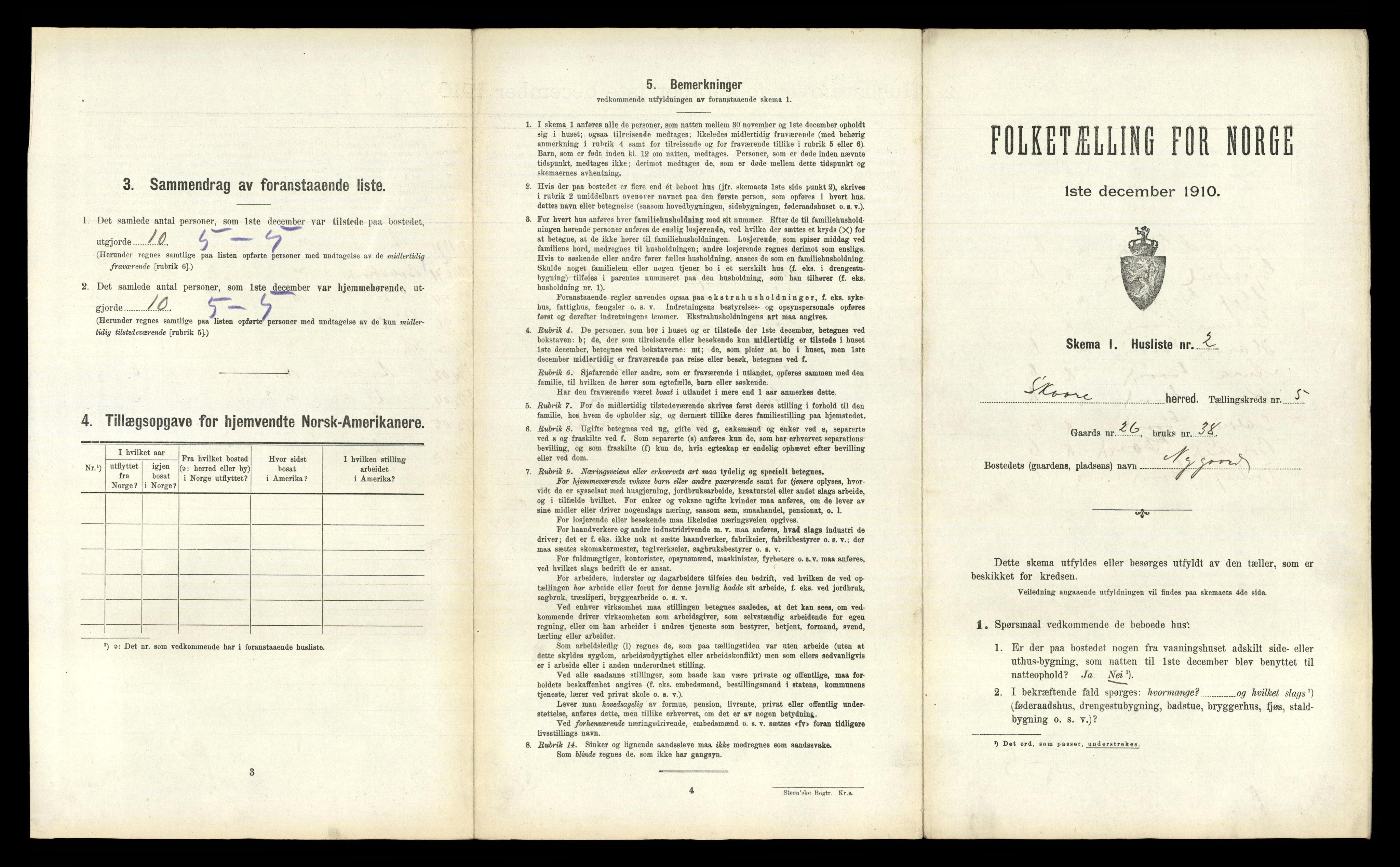 RA, 1910 census for Skåre, 1910, p. 358