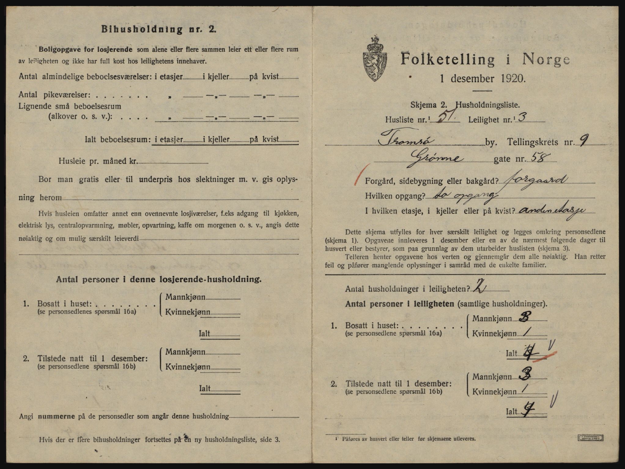 SATØ, 1920 census for Tromsø, 1920, p. 5023