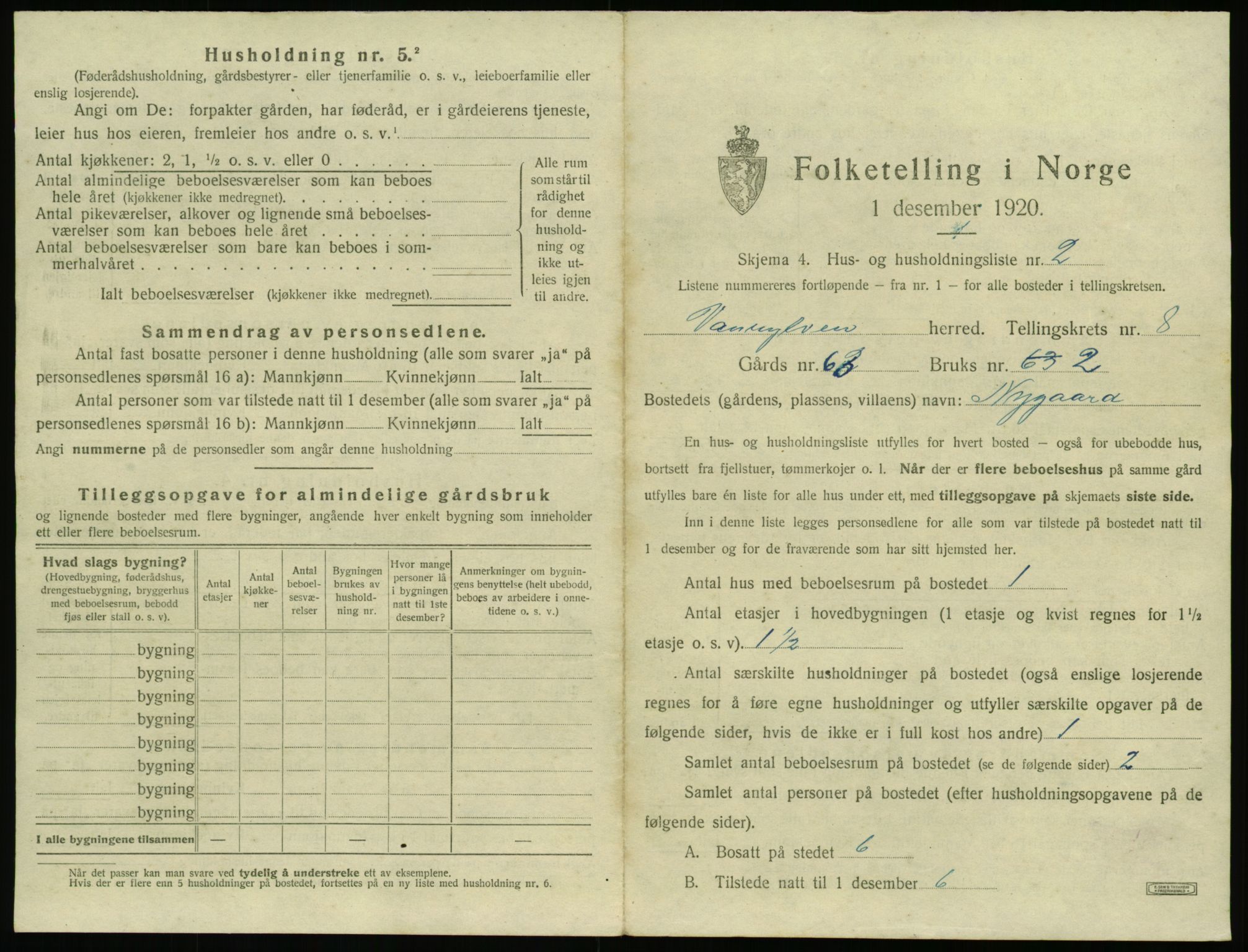 SAT, 1920 census for Vanylven, 1920, p. 617
