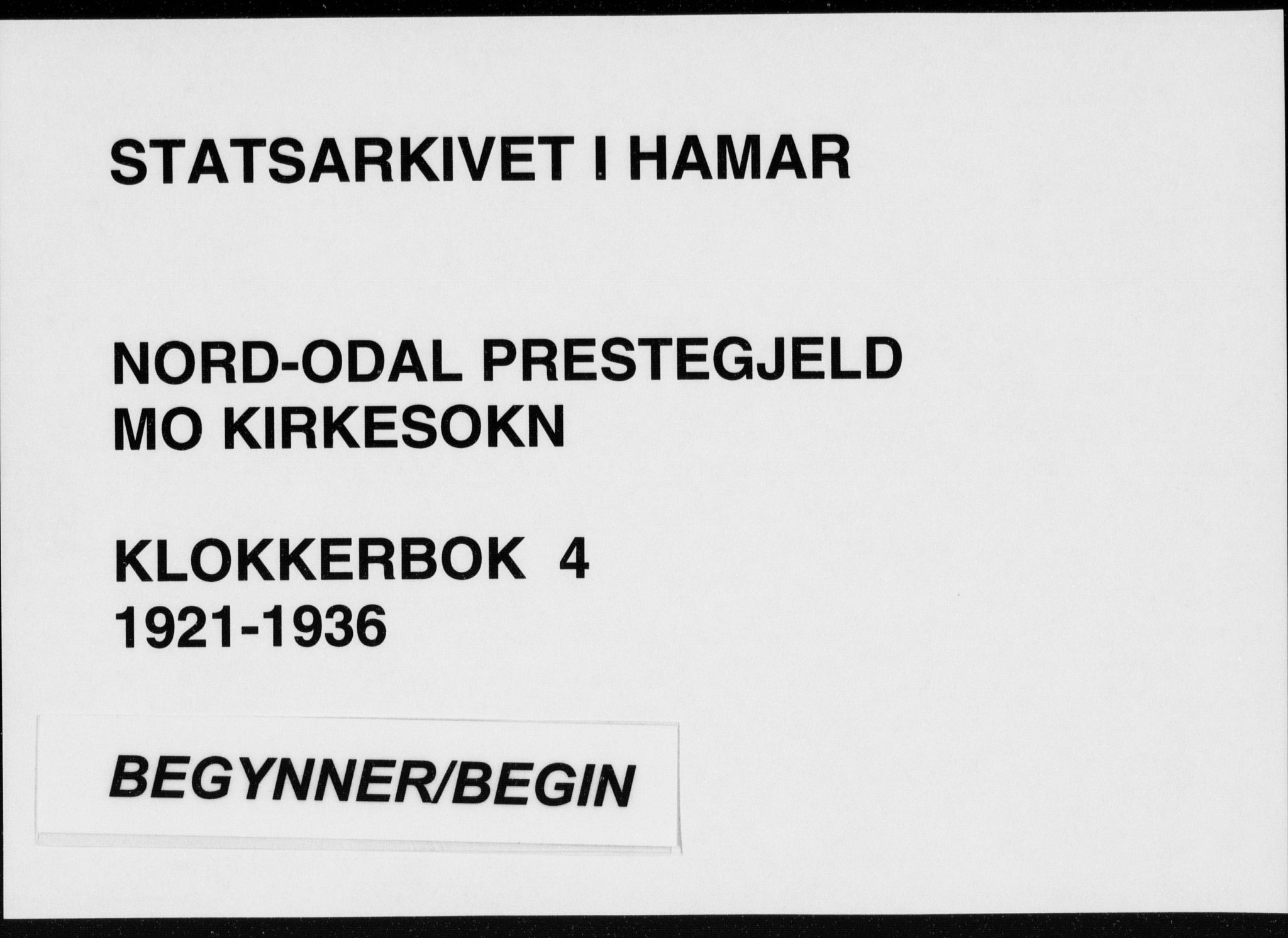 Nord-Odal prestekontor, SAH/PREST-032/H/Ha/Hab/L0004: Parish register (copy) no. 4, 1921-1936