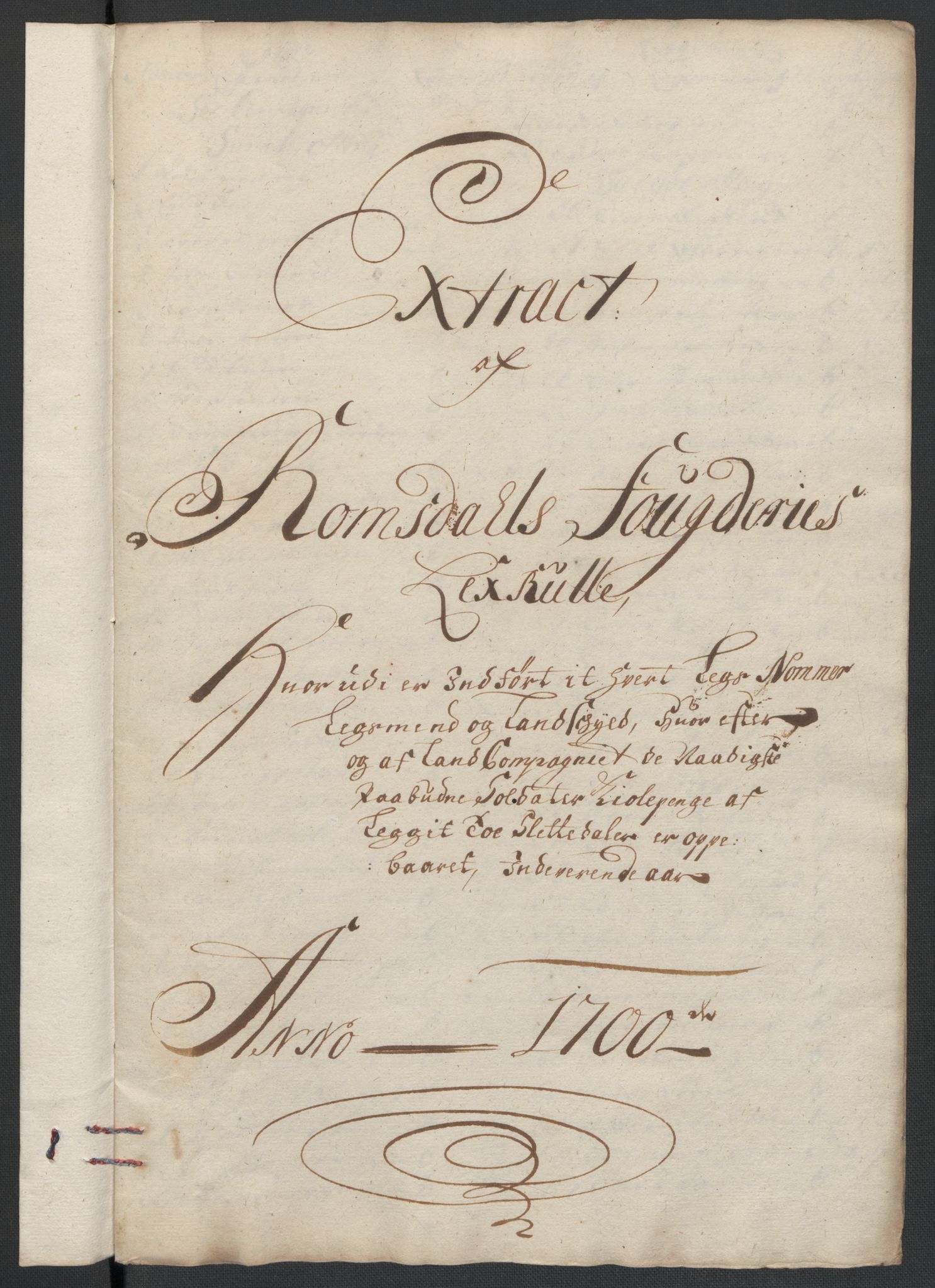 Rentekammeret inntil 1814, Reviderte regnskaper, Fogderegnskap, RA/EA-4092/R55/L3654: Fogderegnskap Romsdal, 1699-1700, p. 295