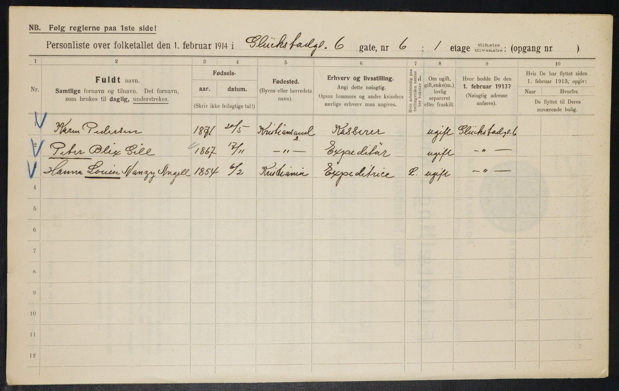 OBA, Municipal Census 1914 for Kristiania, 1914, p. 29647