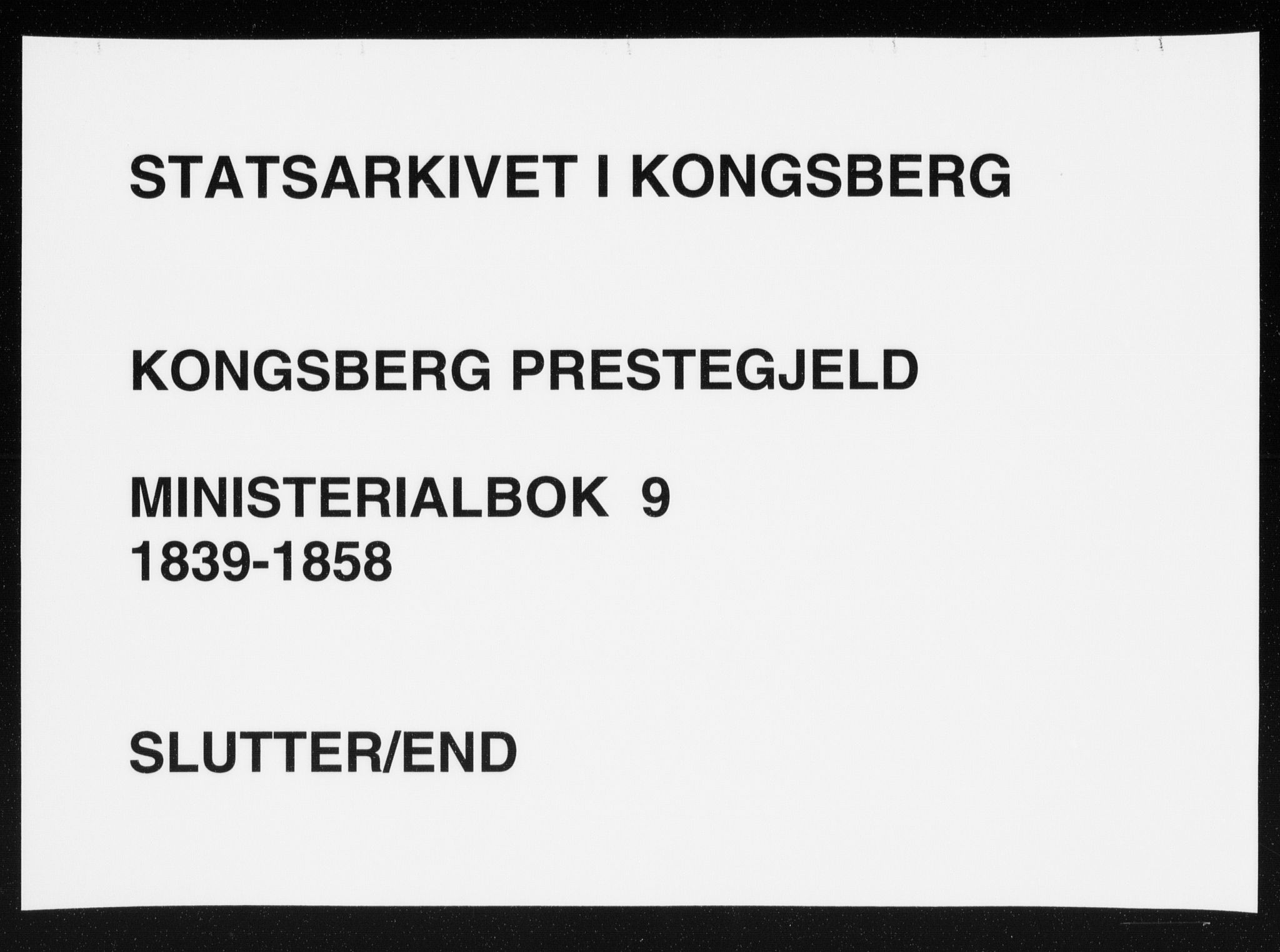 Kongsberg kirkebøker, AV/SAKO-A-22/F/Fa/L0009: Parish register (official) no. I 9, 1839-1858