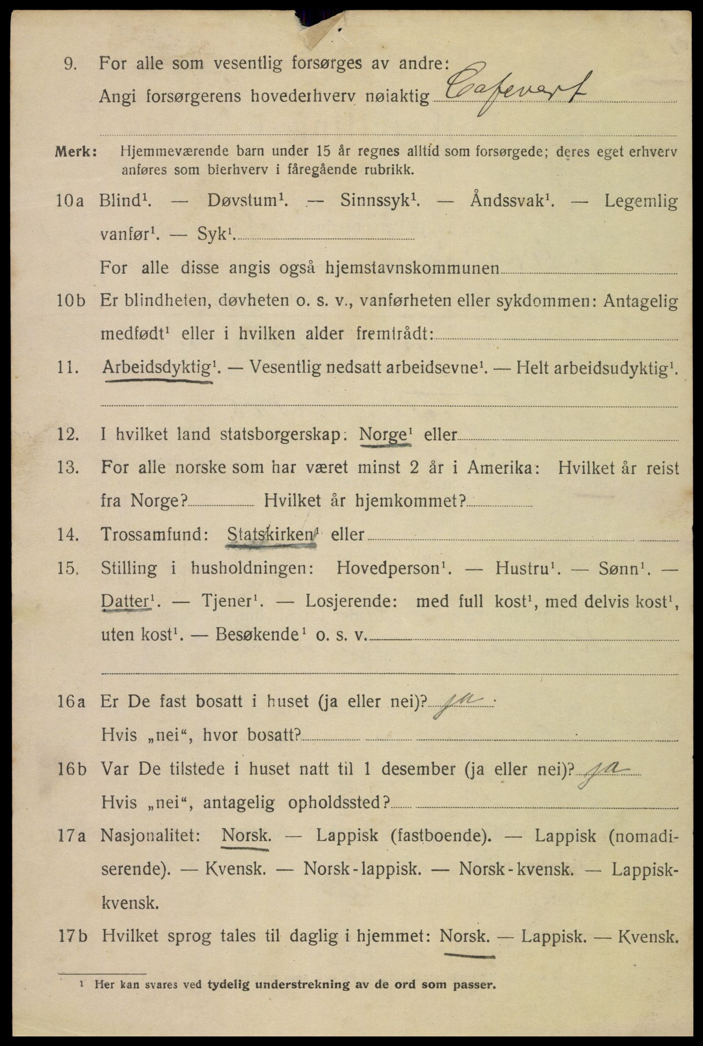 SAT, 1920 census for Mosjøen, 1920, p. 3431