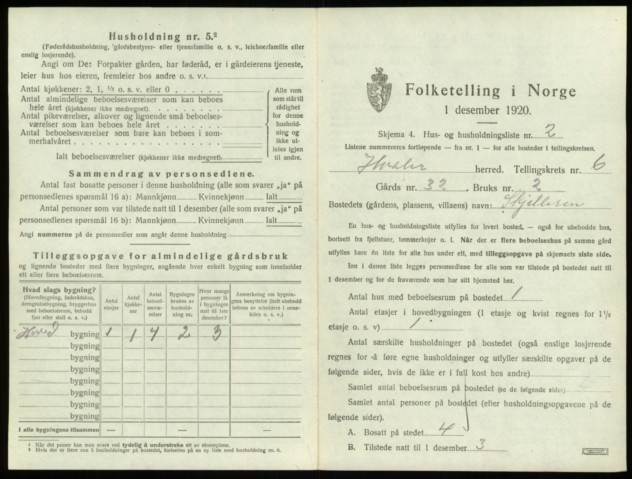 SAO, 1920 census for Hvaler, 1920, p. 995