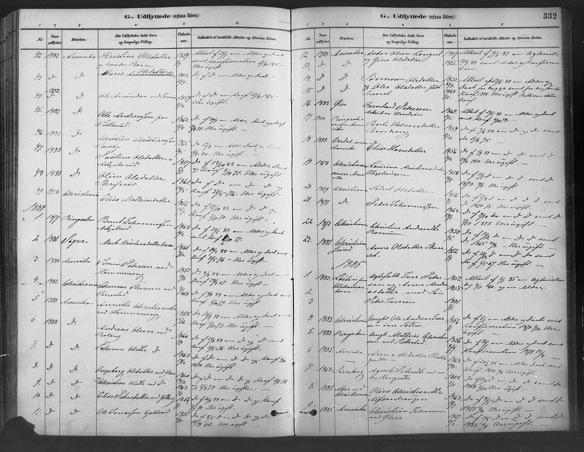 Fåberg prestekontor, SAH/PREST-086/H/Ha/Haa/L0009: Parish register (official) no. 9, 1879-1898, p. 332