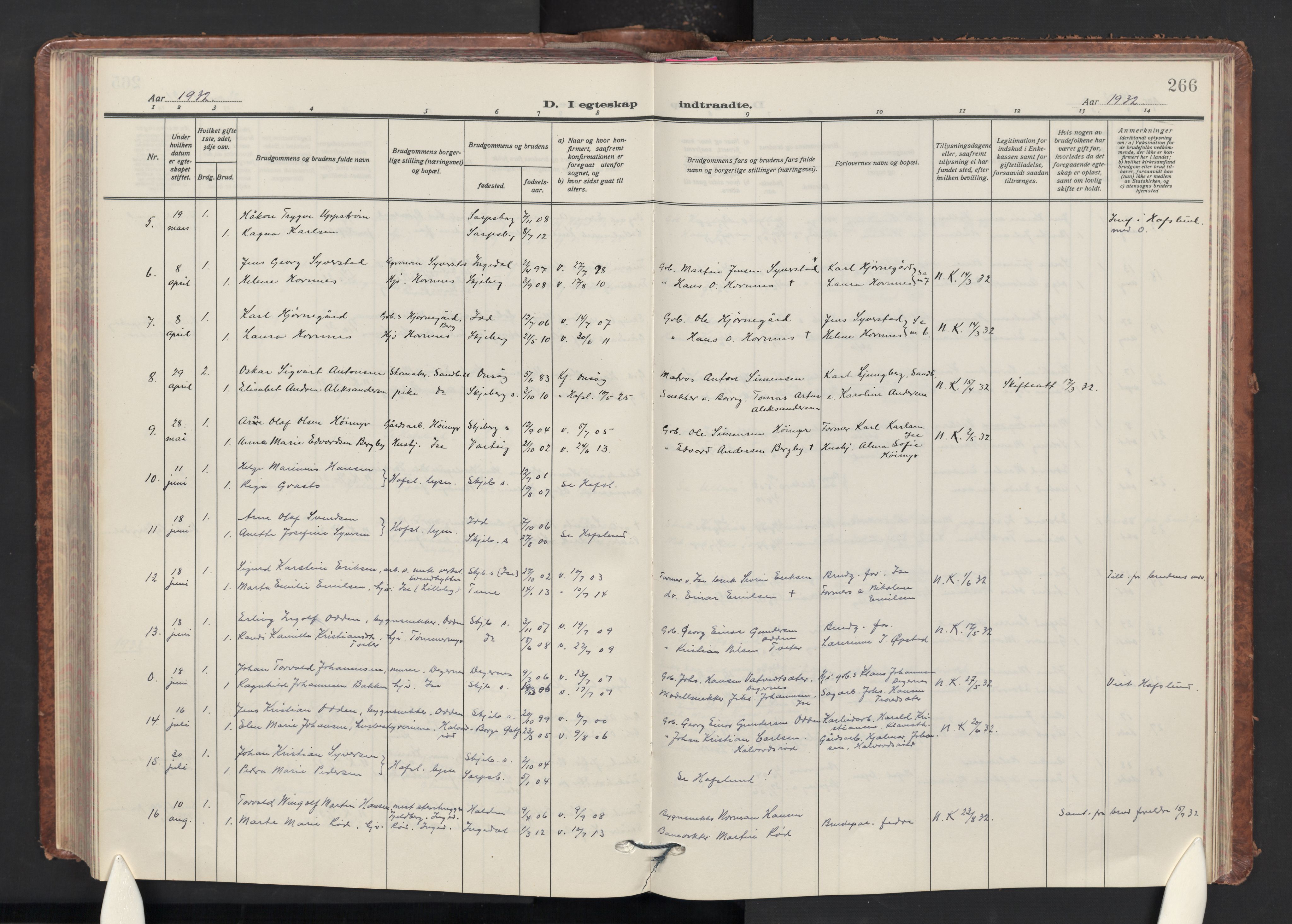 Skjeberg prestekontor Kirkebøker, AV/SAO-A-10923/G/Ga/L0003: Parish register (copy) no. I 3, 1922-1971, p. 266