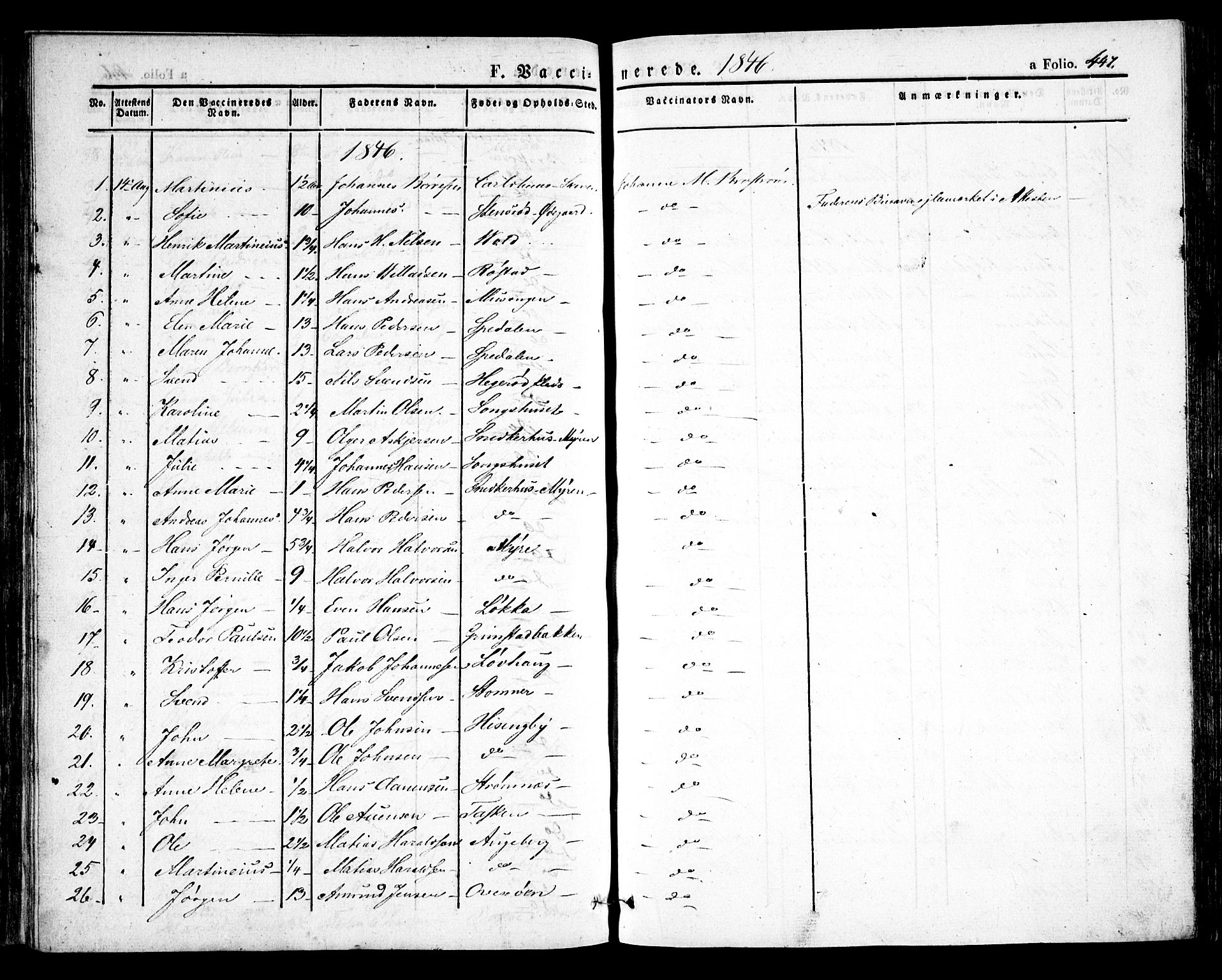 Råde prestekontor kirkebøker, SAO/A-2009/F/Fa/L0005: Parish register (official) no. 5, 1830-1853, p. 447