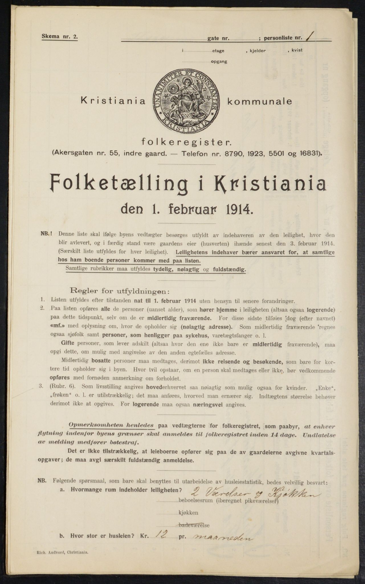 OBA, Municipal Census 1914 for Kristiania, 1914, p. 112235