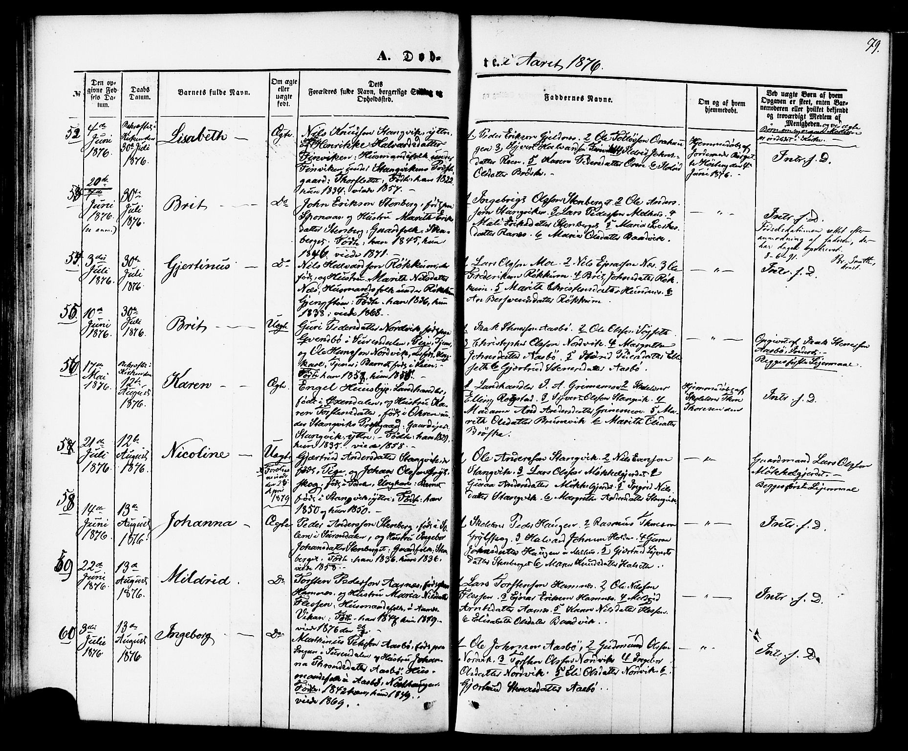 Ministerialprotokoller, klokkerbøker og fødselsregistre - Møre og Romsdal, AV/SAT-A-1454/592/L1027: Parish register (official) no. 592A05, 1865-1878, p. 79