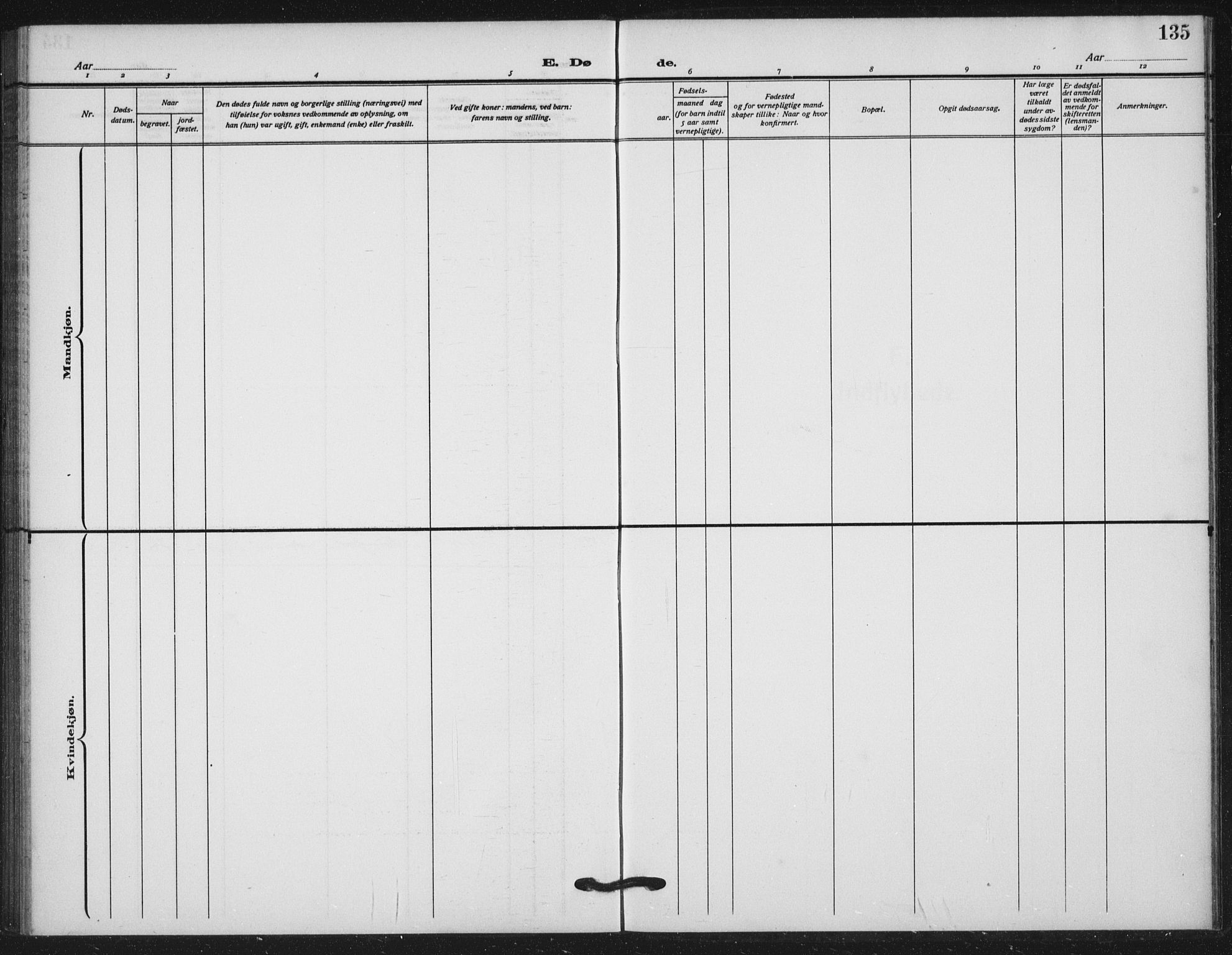 Helleland sokneprestkontor, SAST/A-101810: Parish register (official) no. A 11, 1909-1922, p. 135