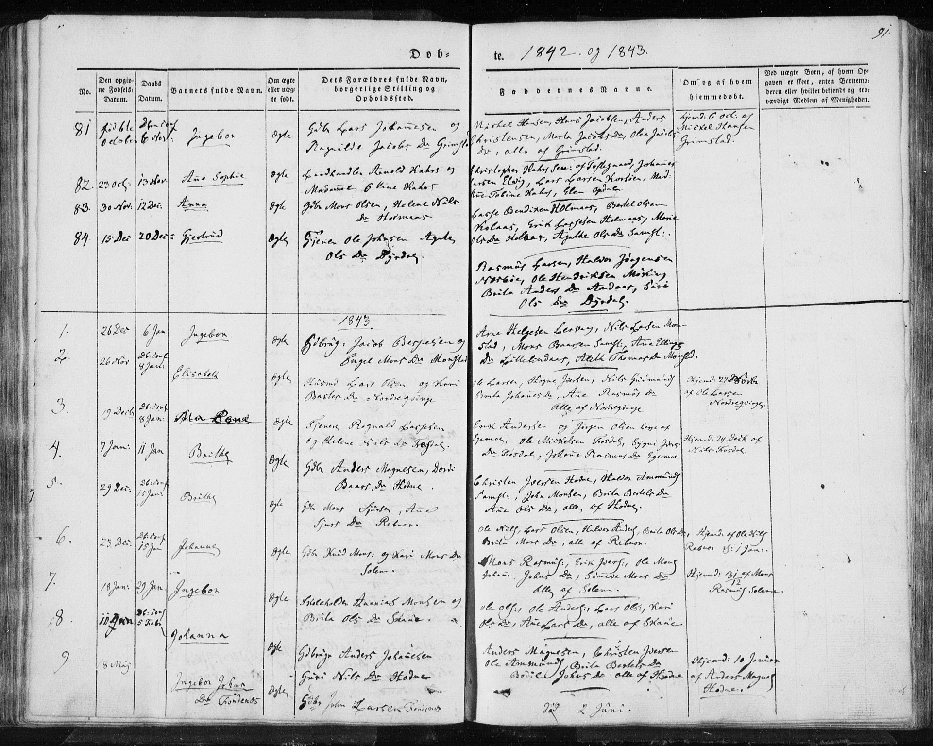 Lindås Sokneprestembete, SAB/A-76701/H/Haa: Parish register (official) no. A 10, 1842-1862, p. 91