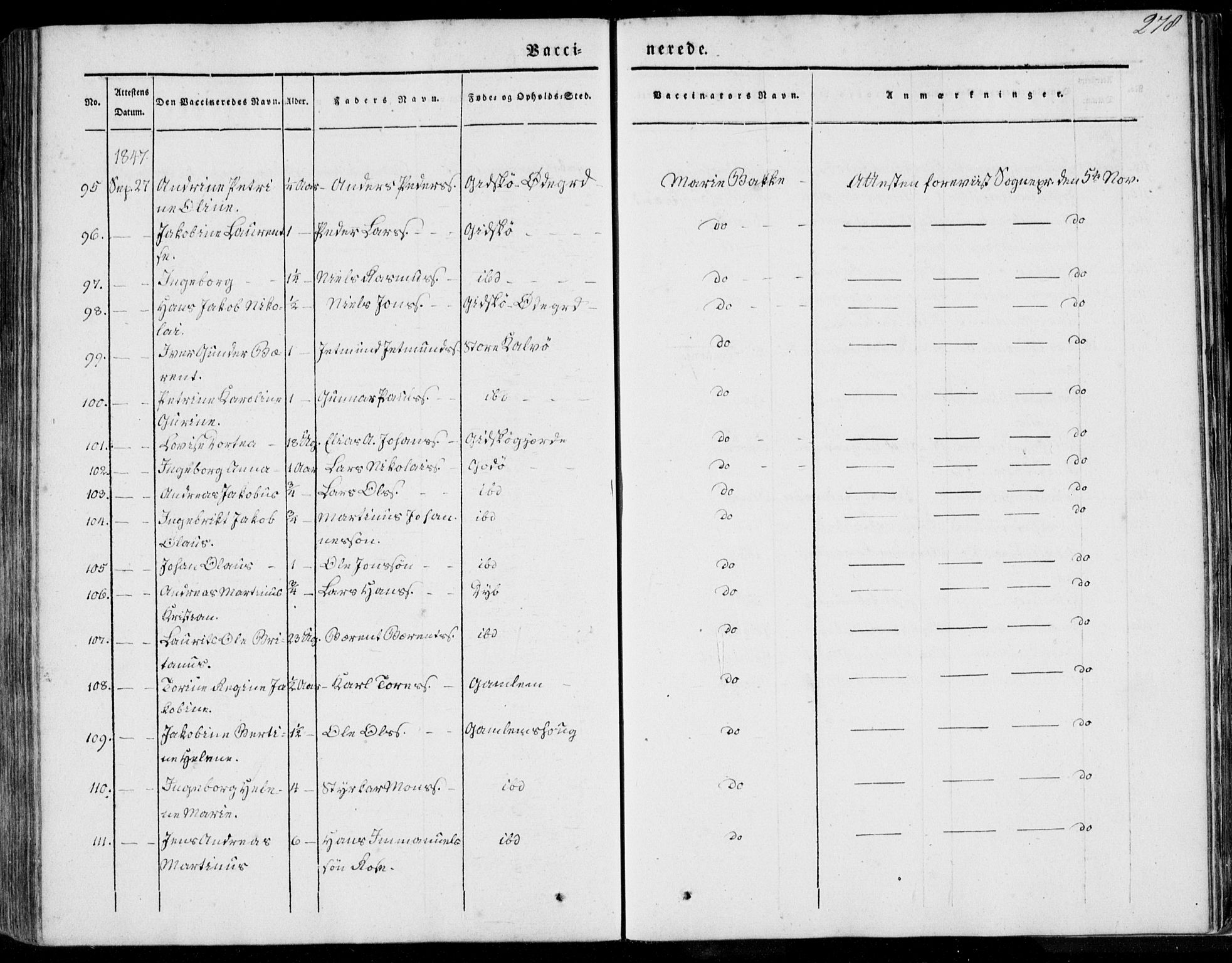 Ministerialprotokoller, klokkerbøker og fødselsregistre - Møre og Romsdal, AV/SAT-A-1454/528/L0396: Parish register (official) no. 528A07, 1839-1847, p. 278