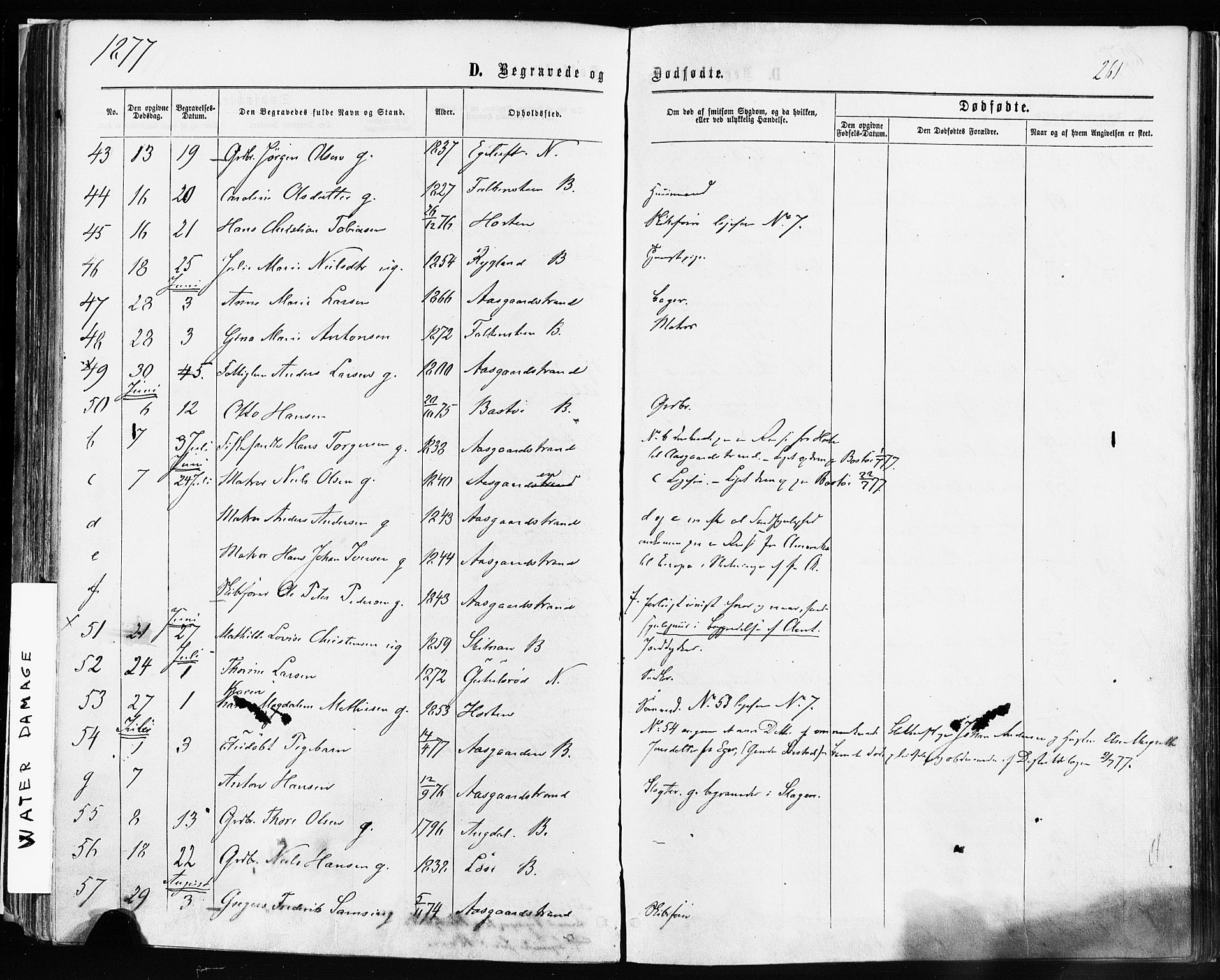 Borre kirkebøker, AV/SAKO-A-338/F/Fa/L0008: Parish register (official) no. I 8, 1868-1877, p. 261