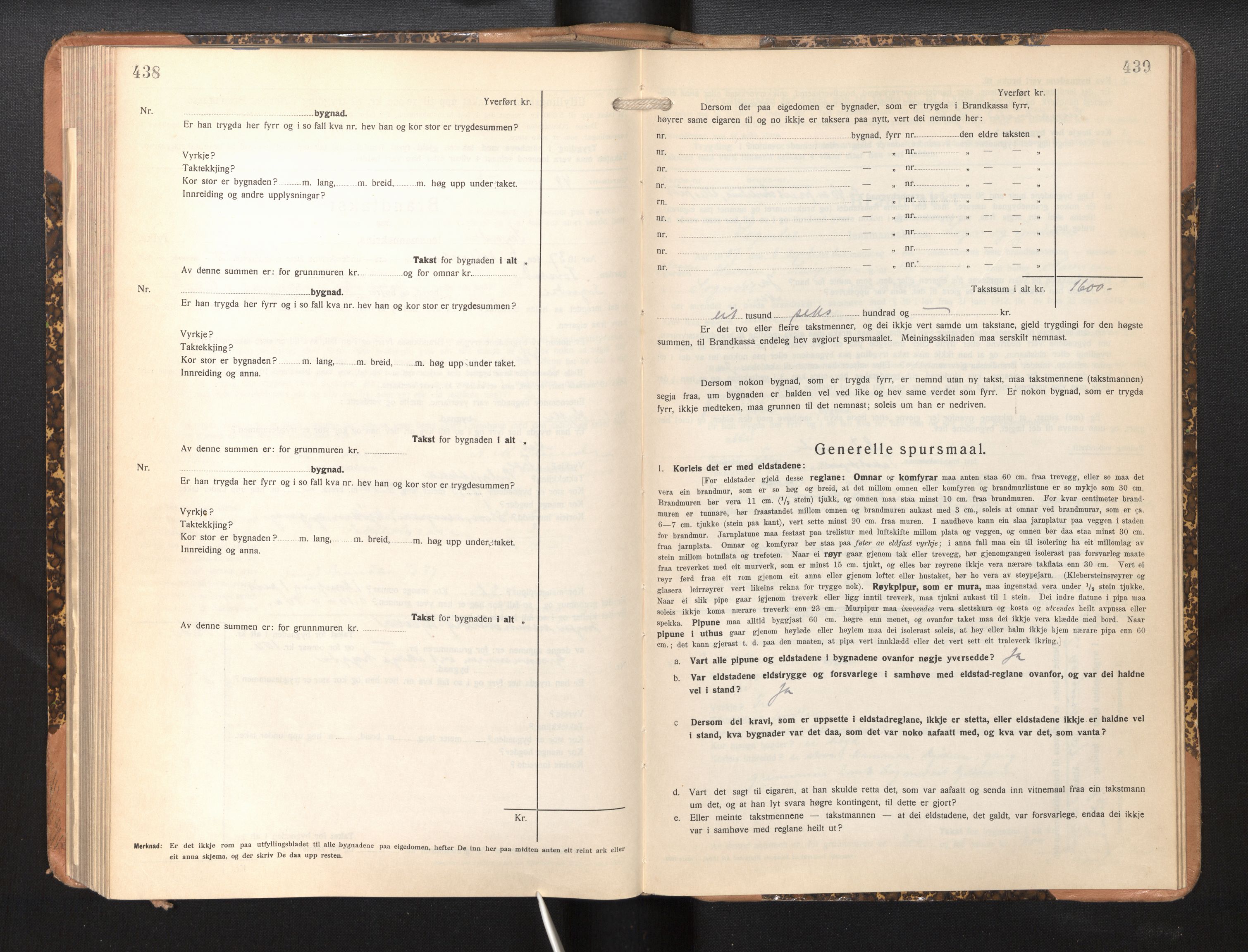 Lensmannen i Sogndal, SAB/A-29901/0012/L0013: Branntakstprotokoll, skjematakst, 1931-1938, p. 438-439