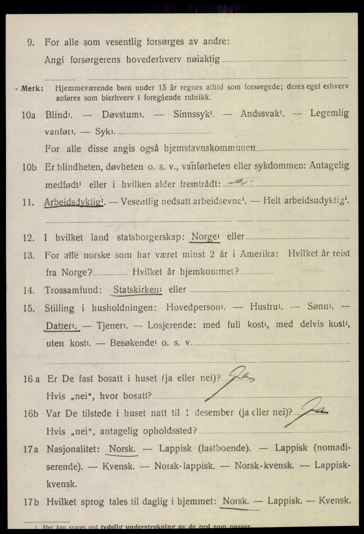 SAT, 1920 census for Vefsn, 1920, p. 4682